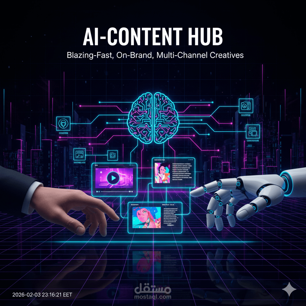 حويل المحتوى والسوشيال ميديا إلى (AI-Content Hub)