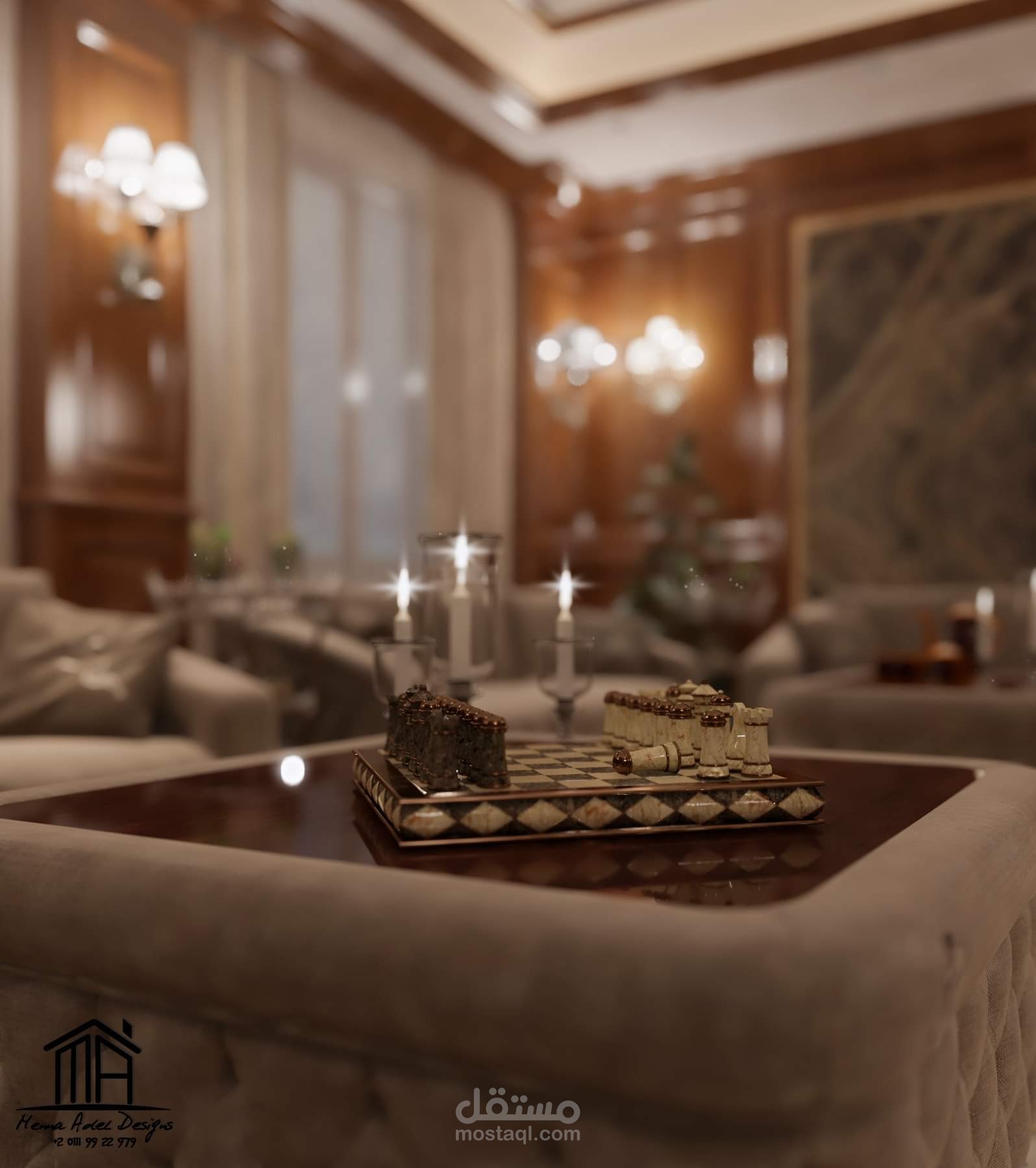 تصميم مجلس رجالي كلاسيكي فاخر