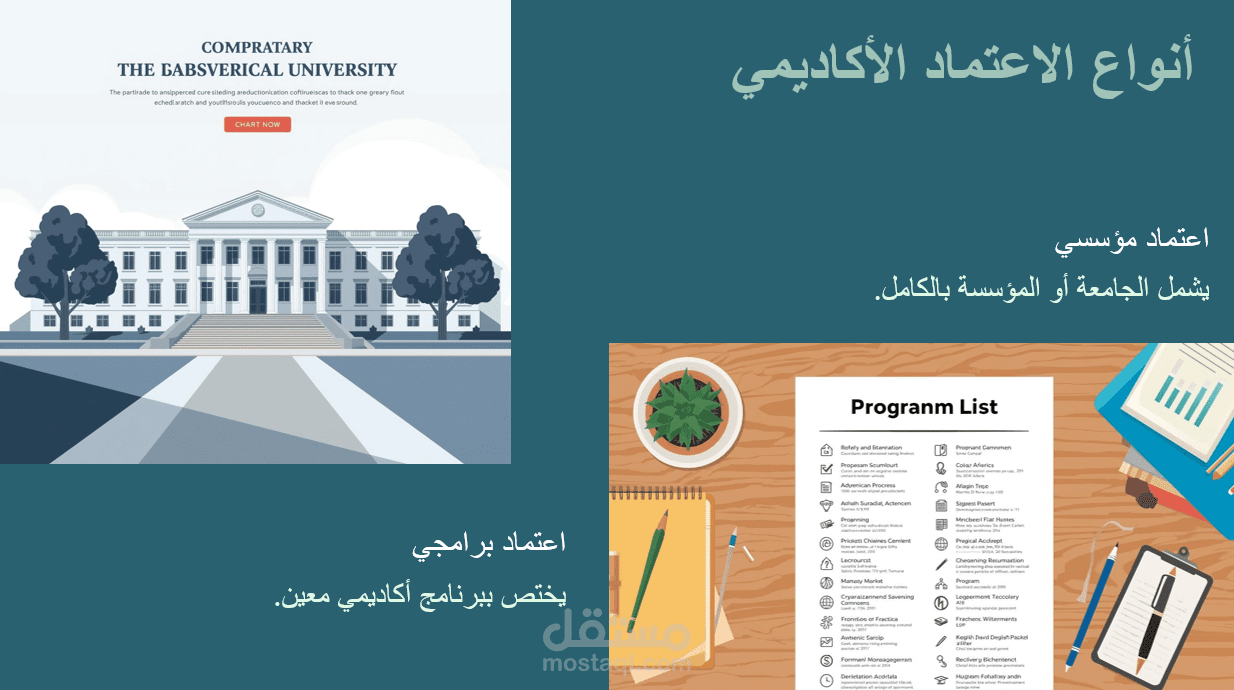 تصميم عرض تقديمي عن معايير الجوده