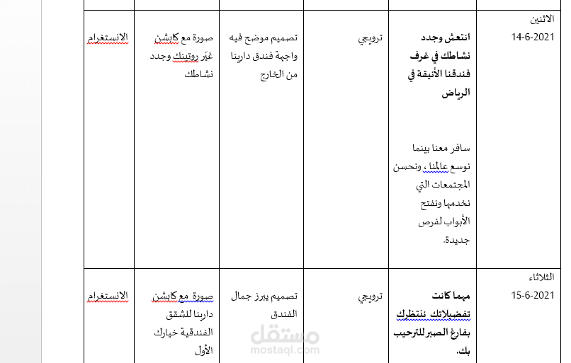 خطة محتوى