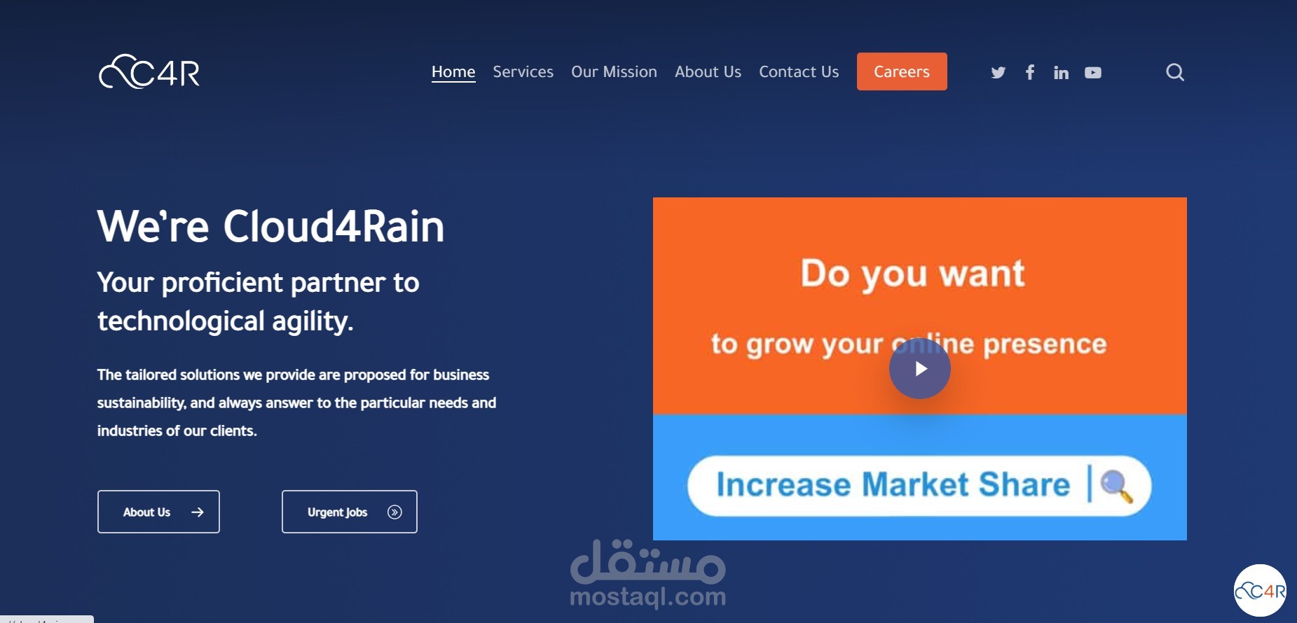 موقع شركة Cloud4Rain