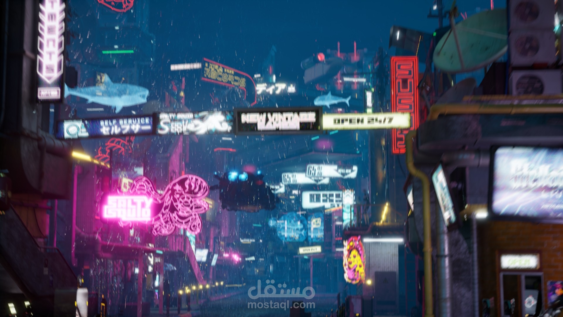 فيديو استعراضي قصير بأسلوب Cyberpunk باستخدام Unreal Engine