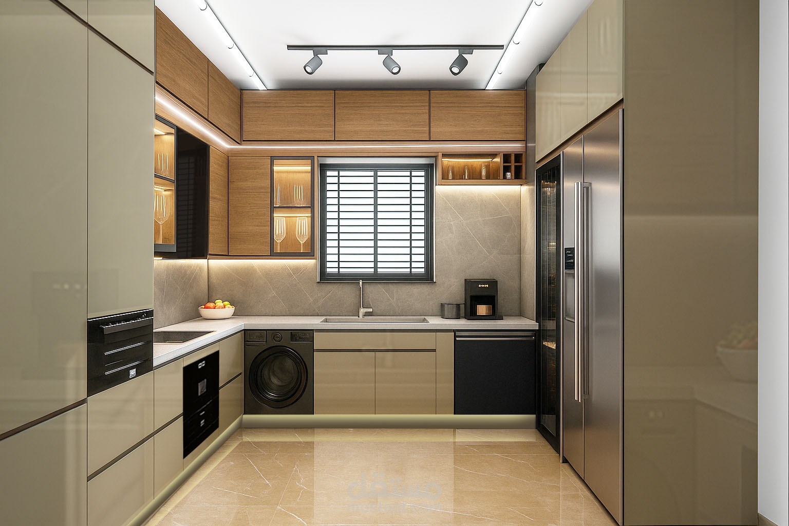 تصميم 3d لمطبخ مودرن