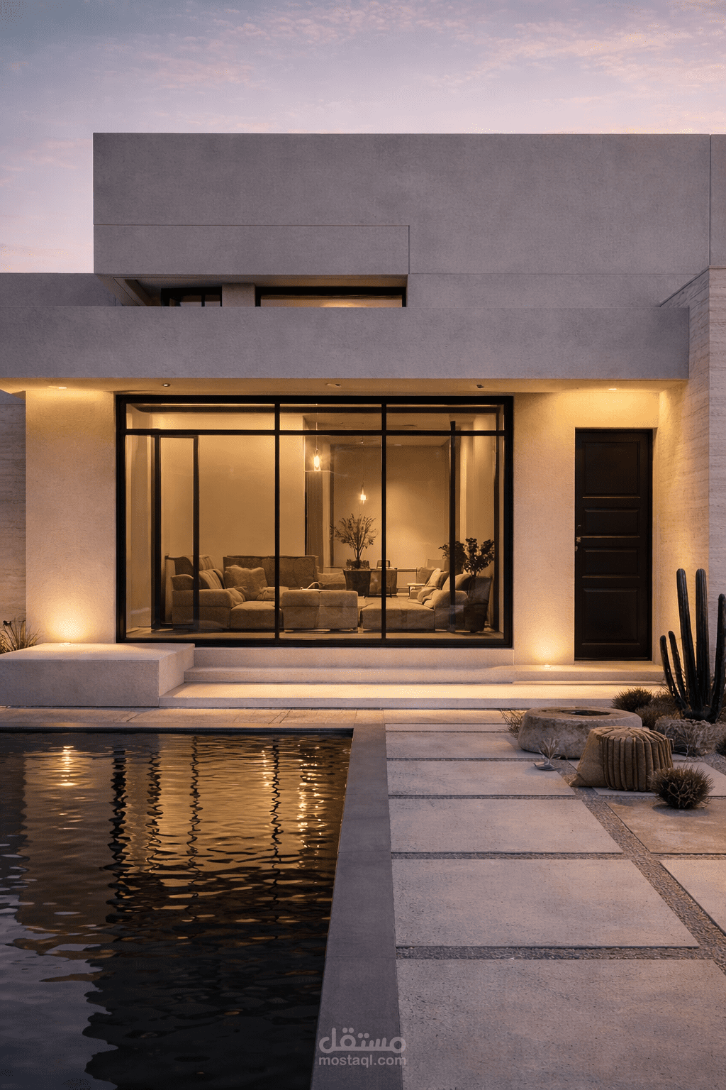 تصميم واجهة فيلا سكنية بالطراز الحديث لعميل في المملكة العربية السعودية