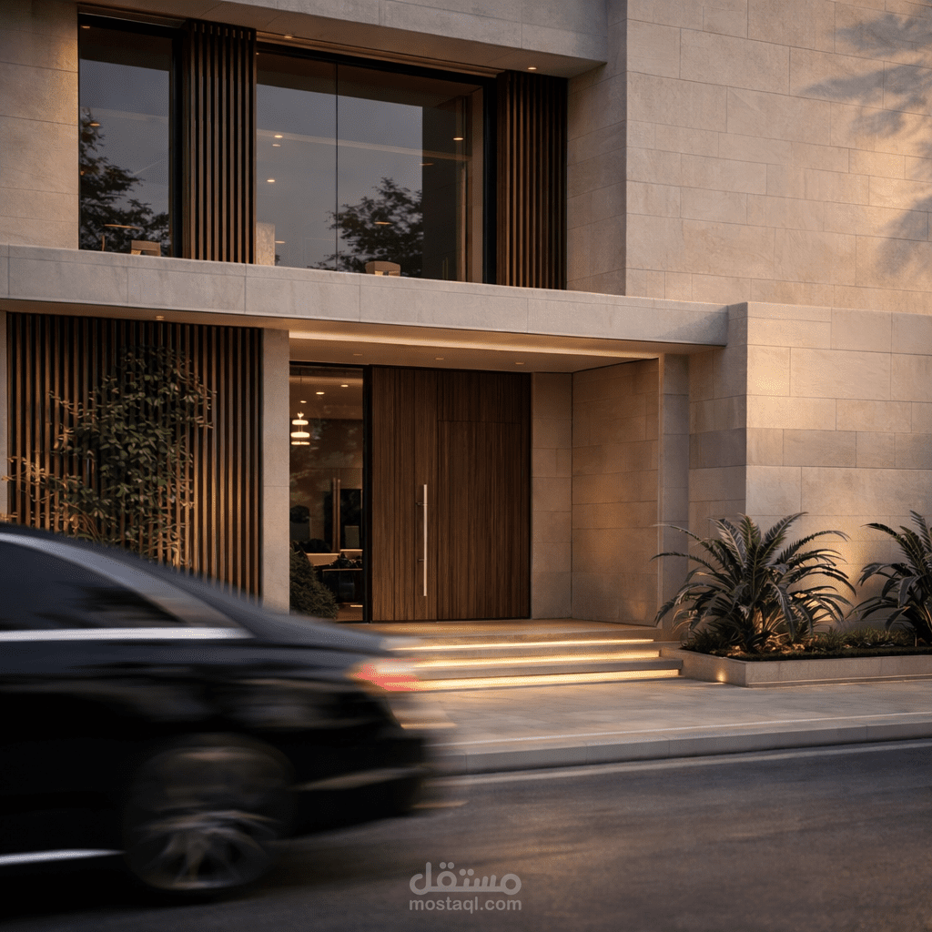 تصميم واجهة فاخرة لفيلا سكنية في السعودية