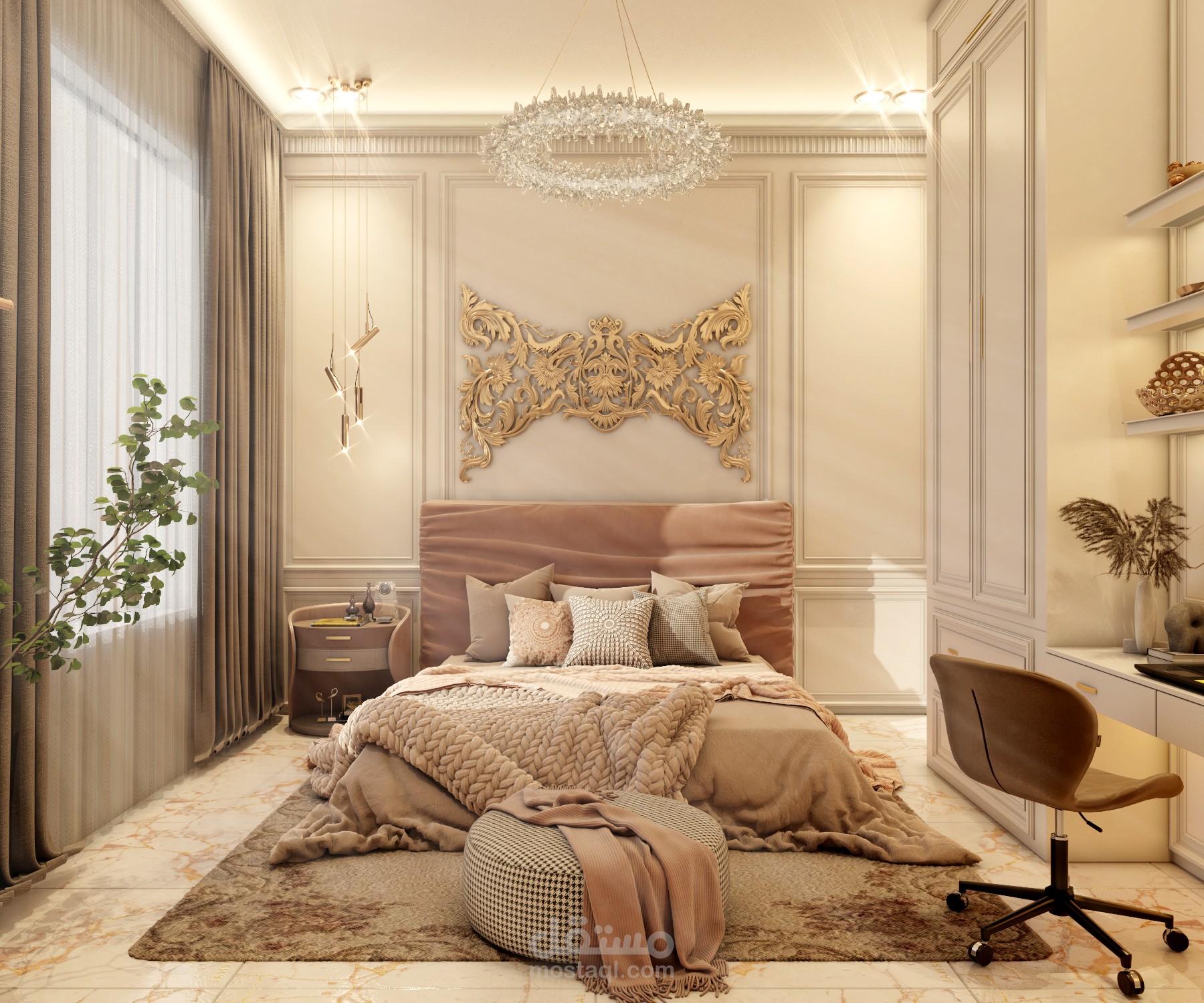 تصميم داخلي لغرفة نوم فتاة