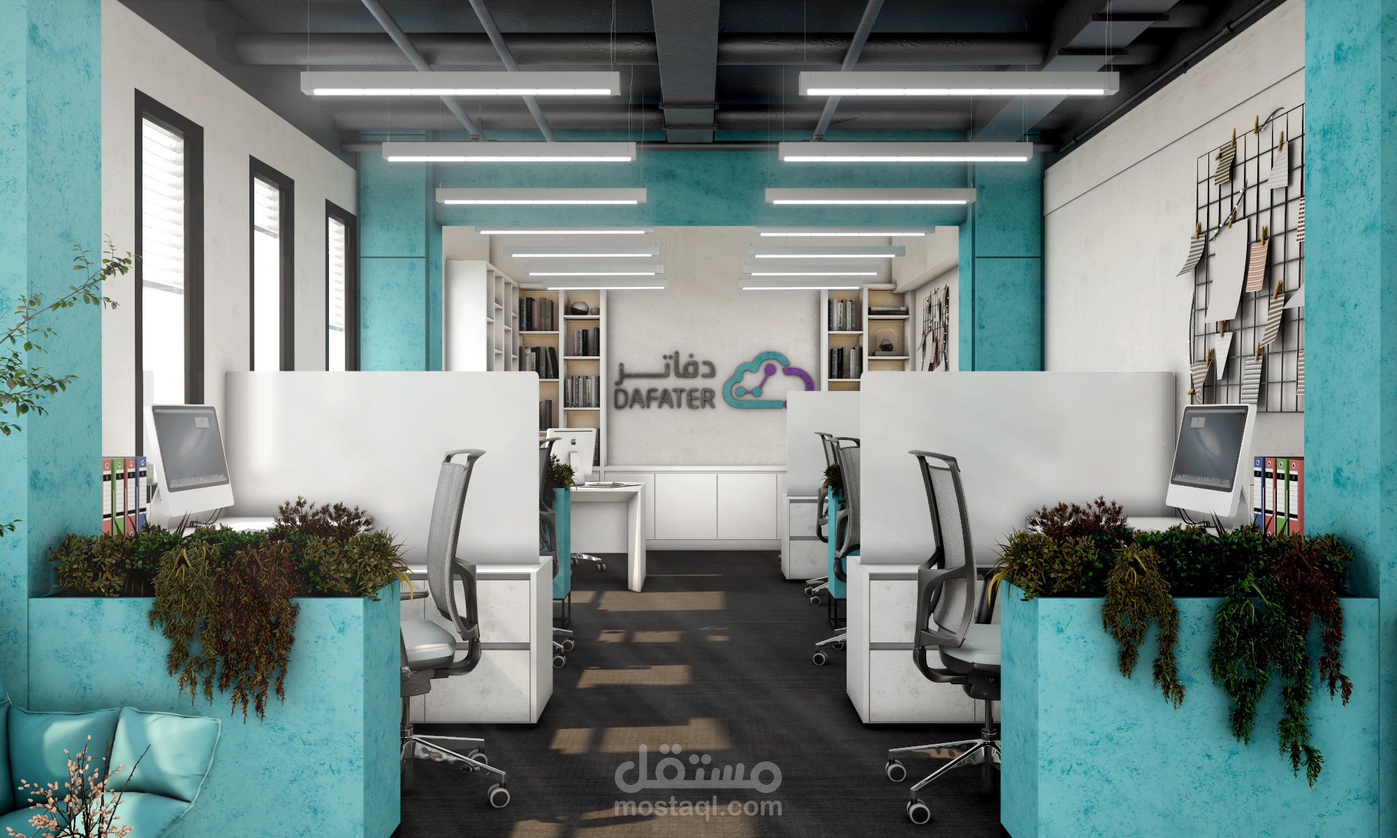 تصميم داخلي لمكتب مشترك