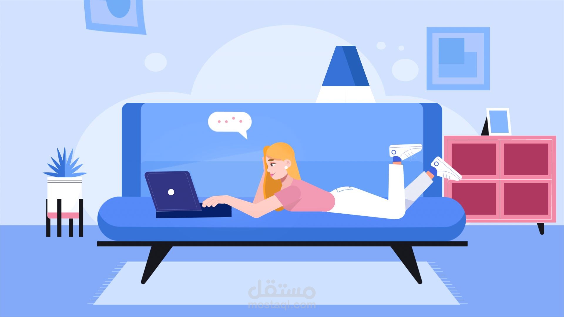 مشهد موشن جرافيك بسيط