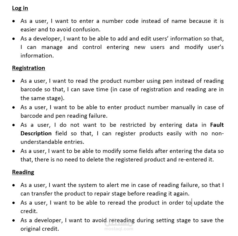 كتابة قصة مستخدم User story
