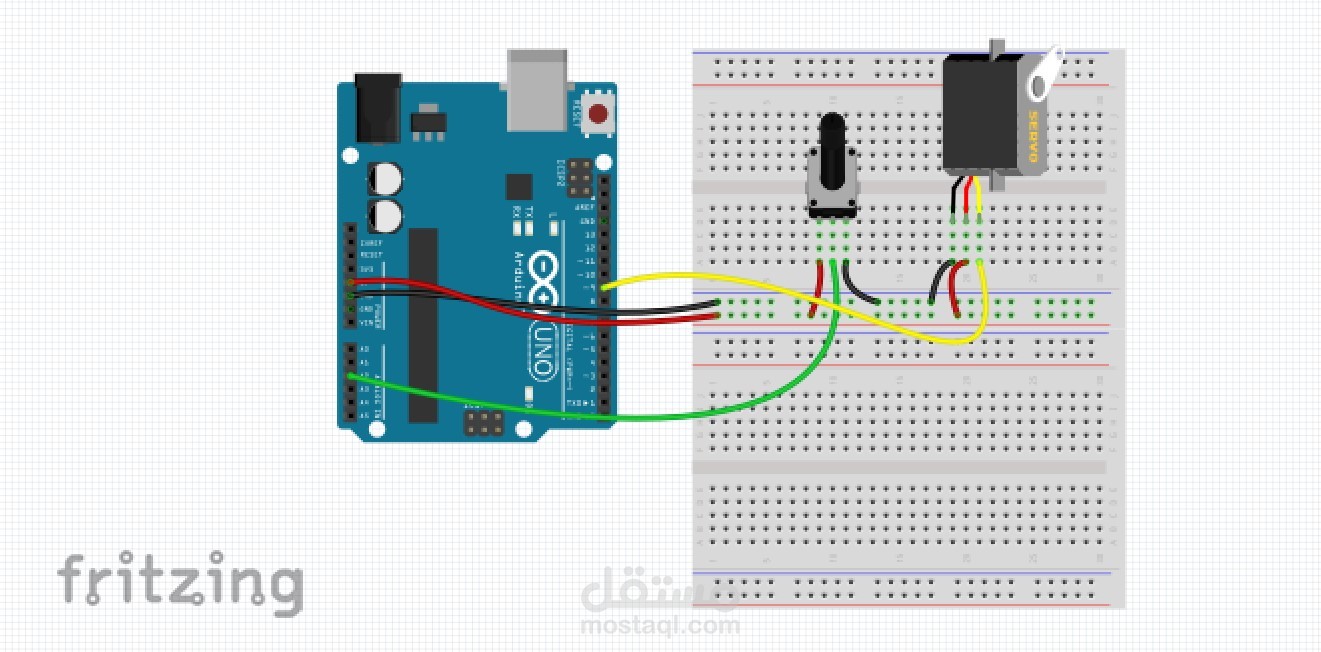 رسم دائرة الكترونية على برنامج Fritzing