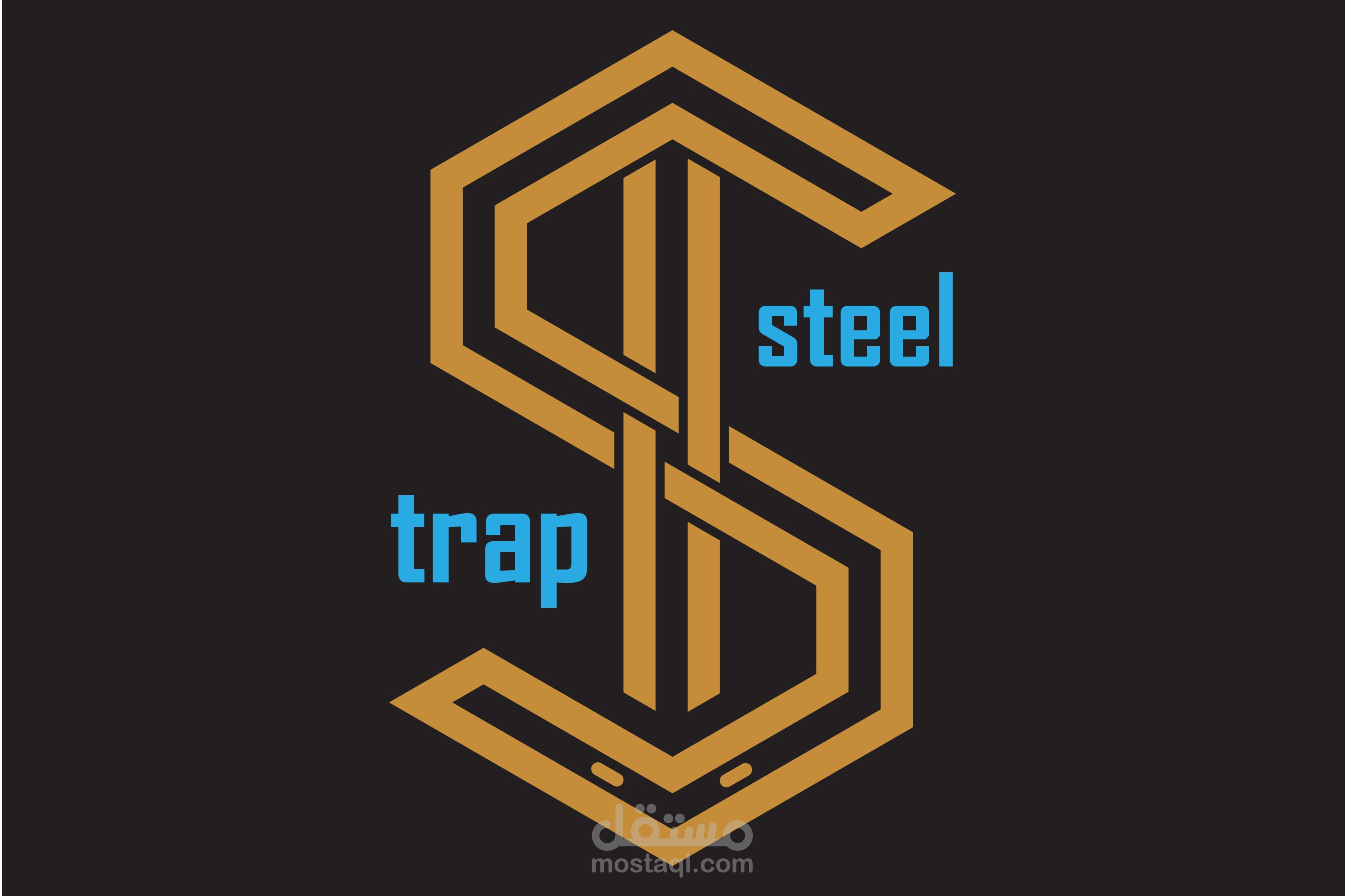 لوجو لشركة تعليمية باسم steel trap