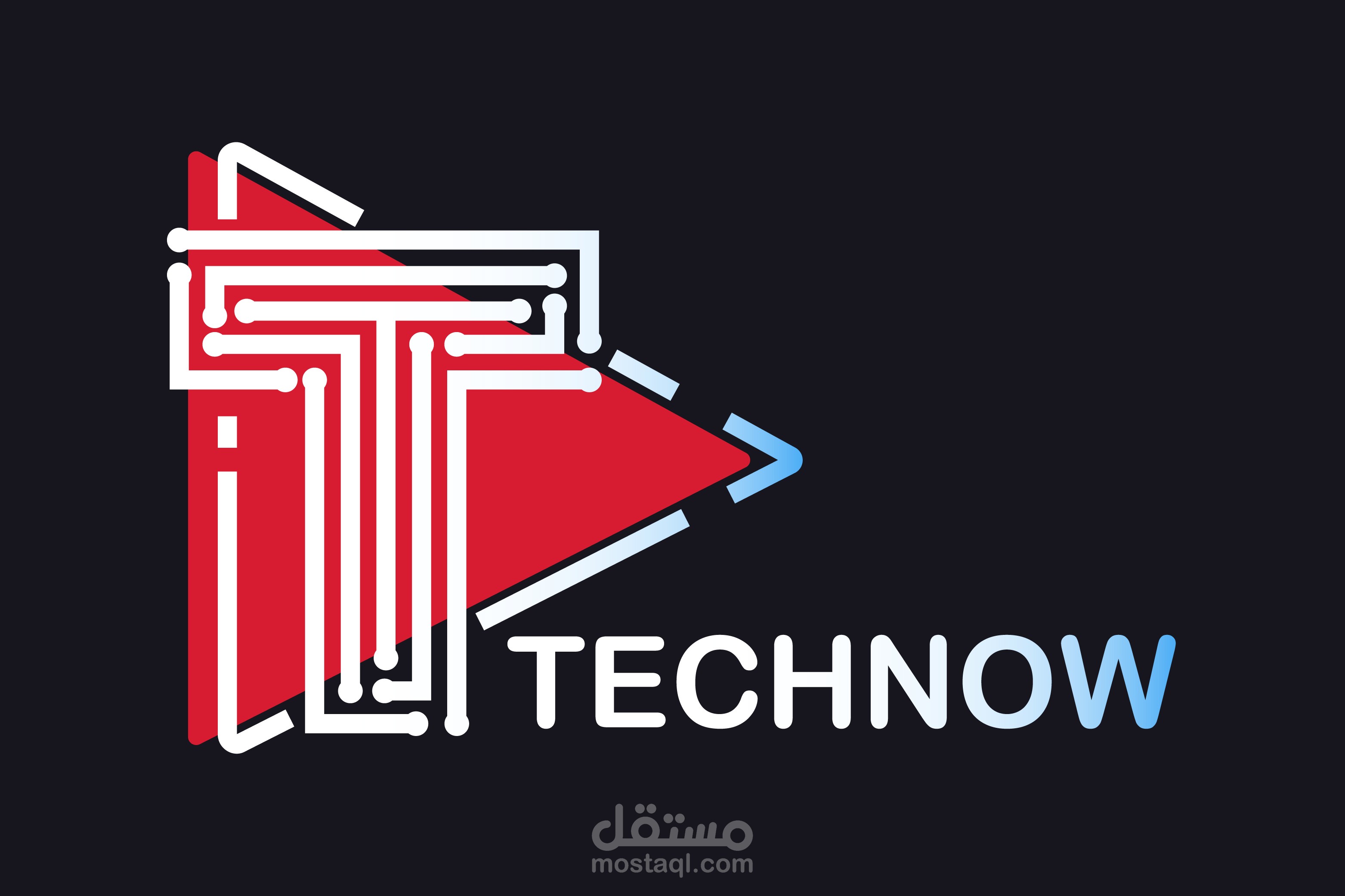 تصميم شعار لمدونة باسم technow