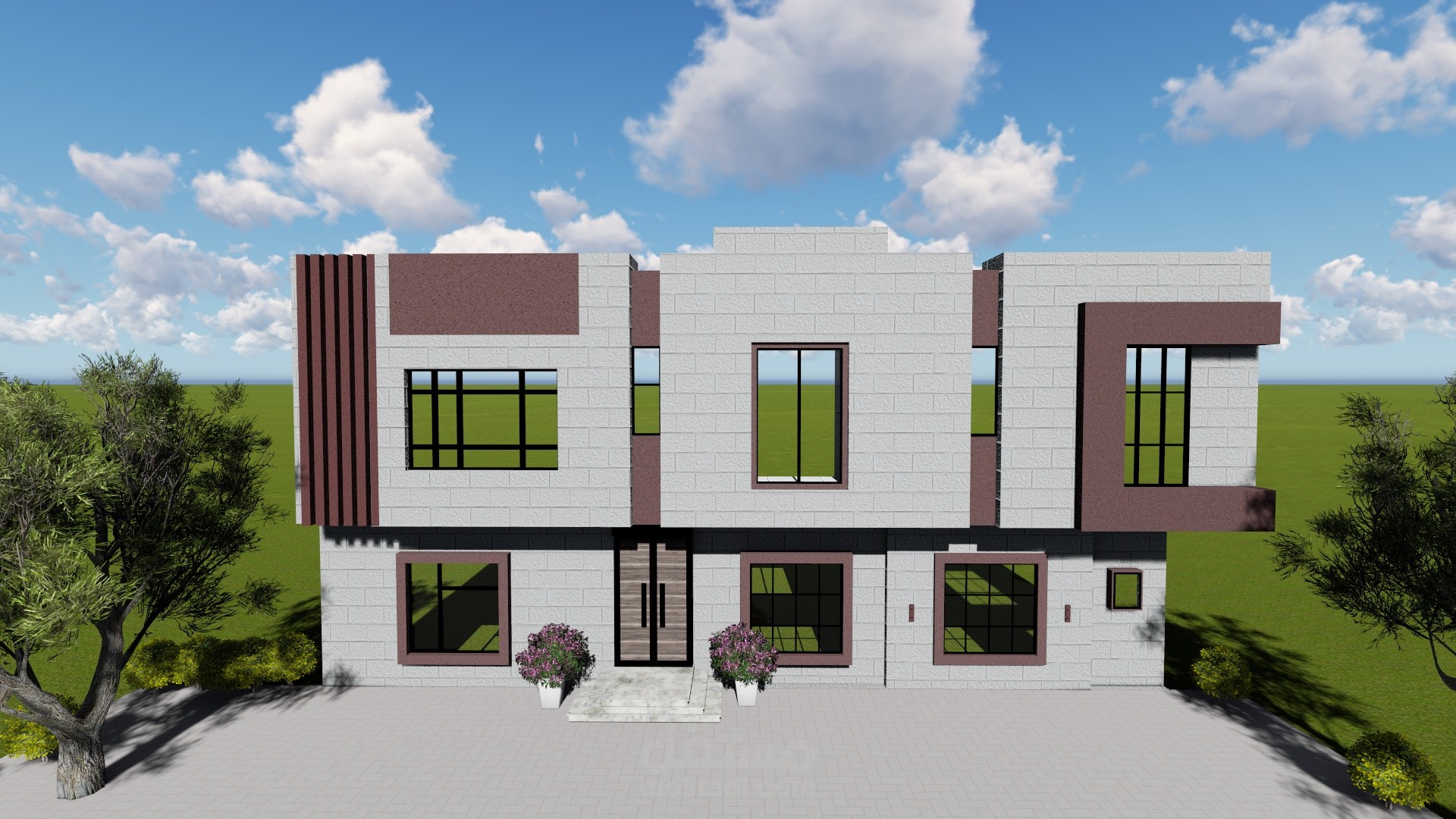 تصميم واجهه خارجية لفيلا بالمملكة العربية السعودية