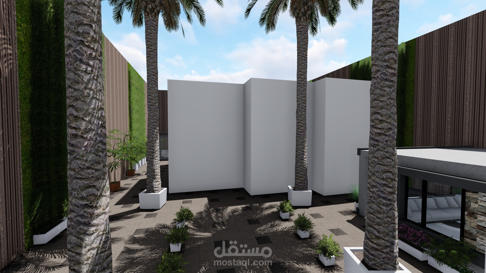 تنسيق الفناء الخارجي مع مجلس