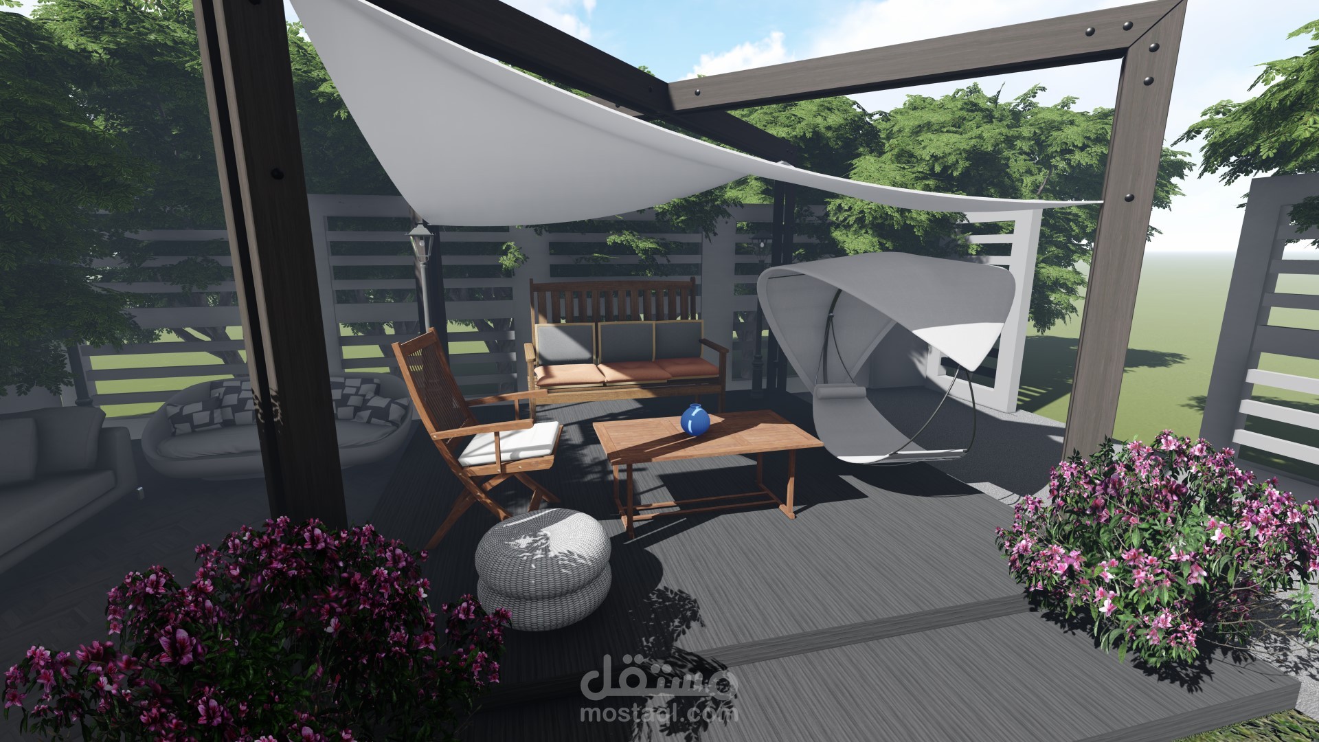 تصميم حديقة خارجية لمنزل