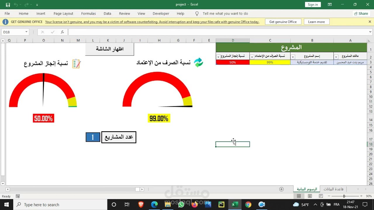 مشروع تسيير عقود