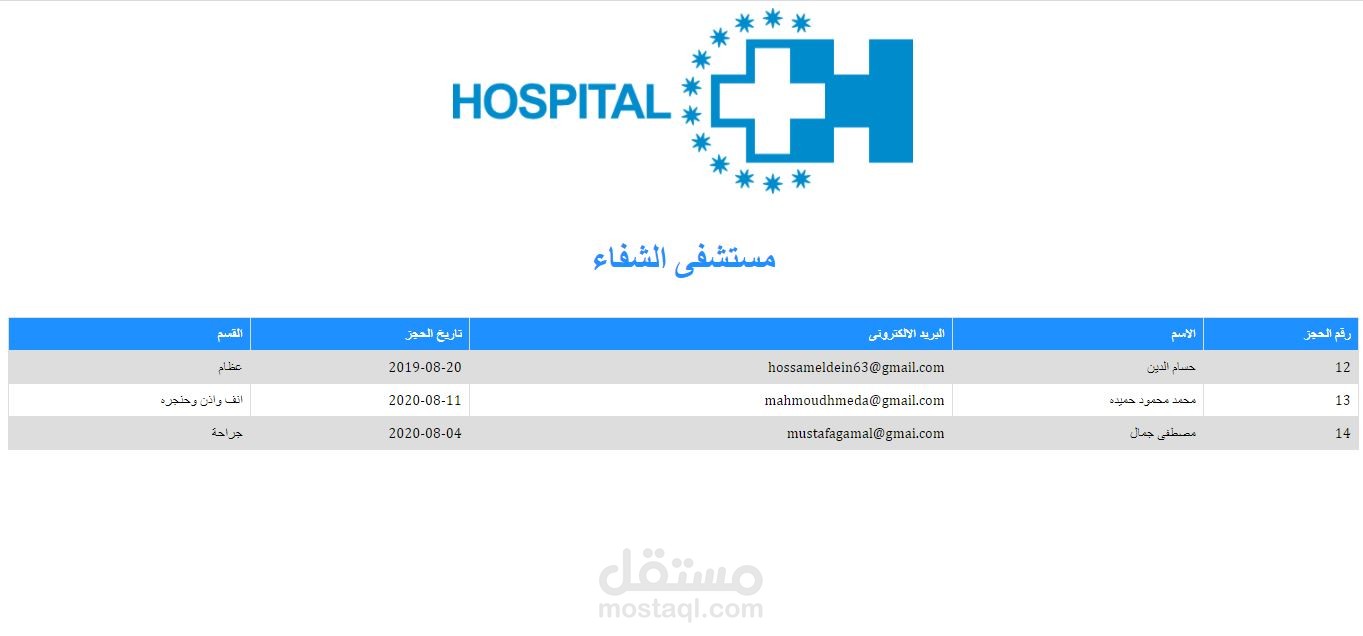 موقع لحجز عيادات فى مستشفى