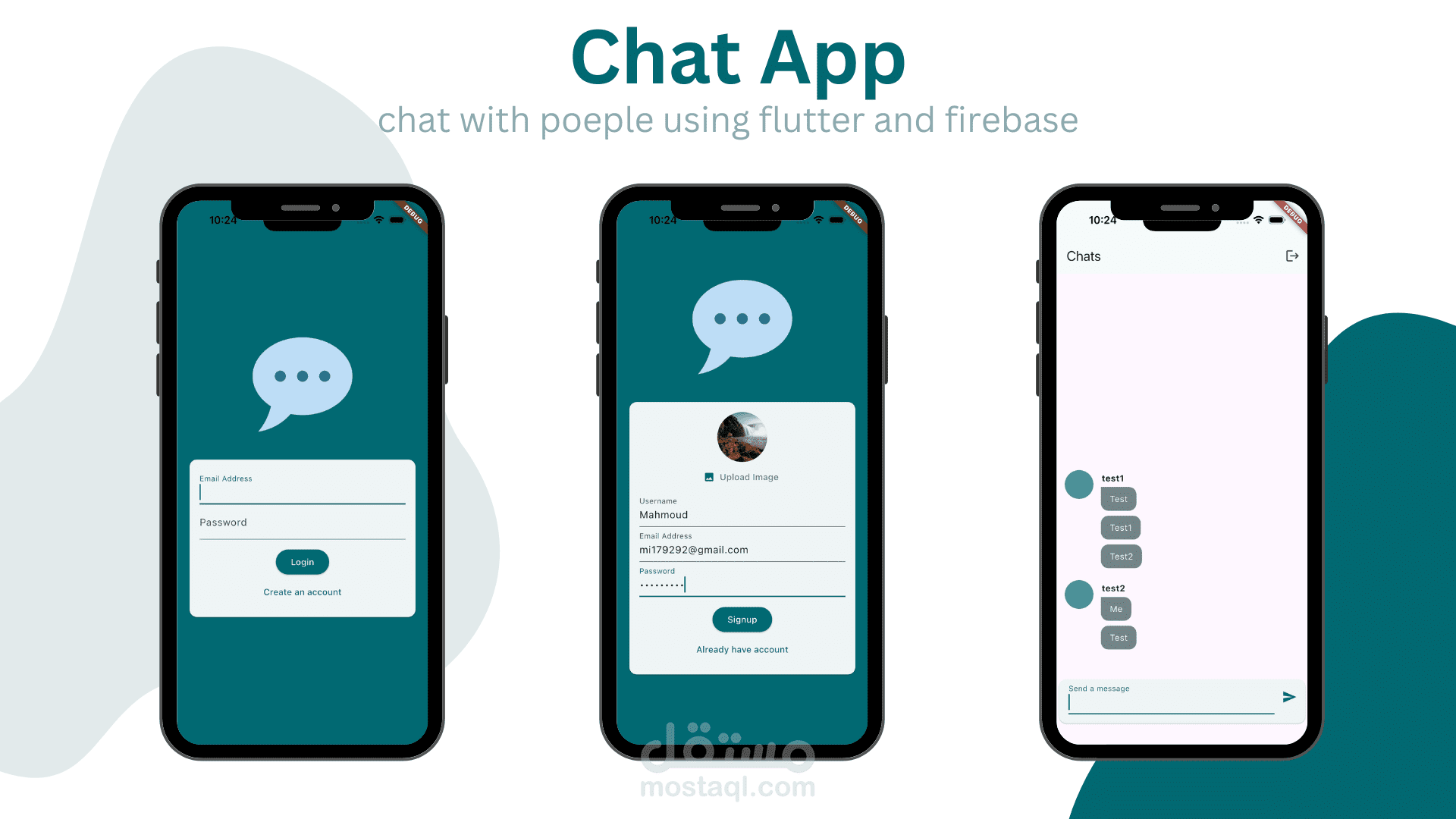 تطبيق هاتف للدردشة بواسطة Flutter و Firebase