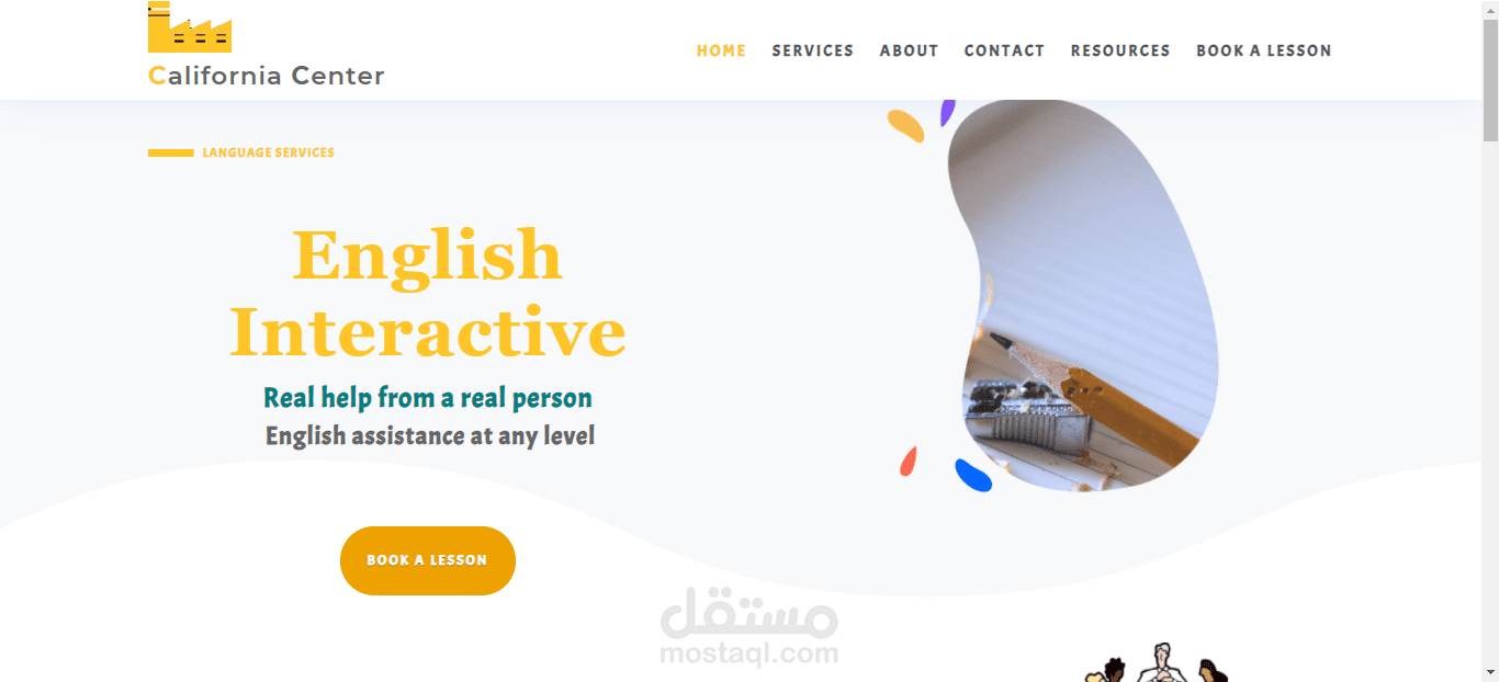 موقع لتعلم اللغة الانجليزية بشكل سلس مصمم باحترافية تامة