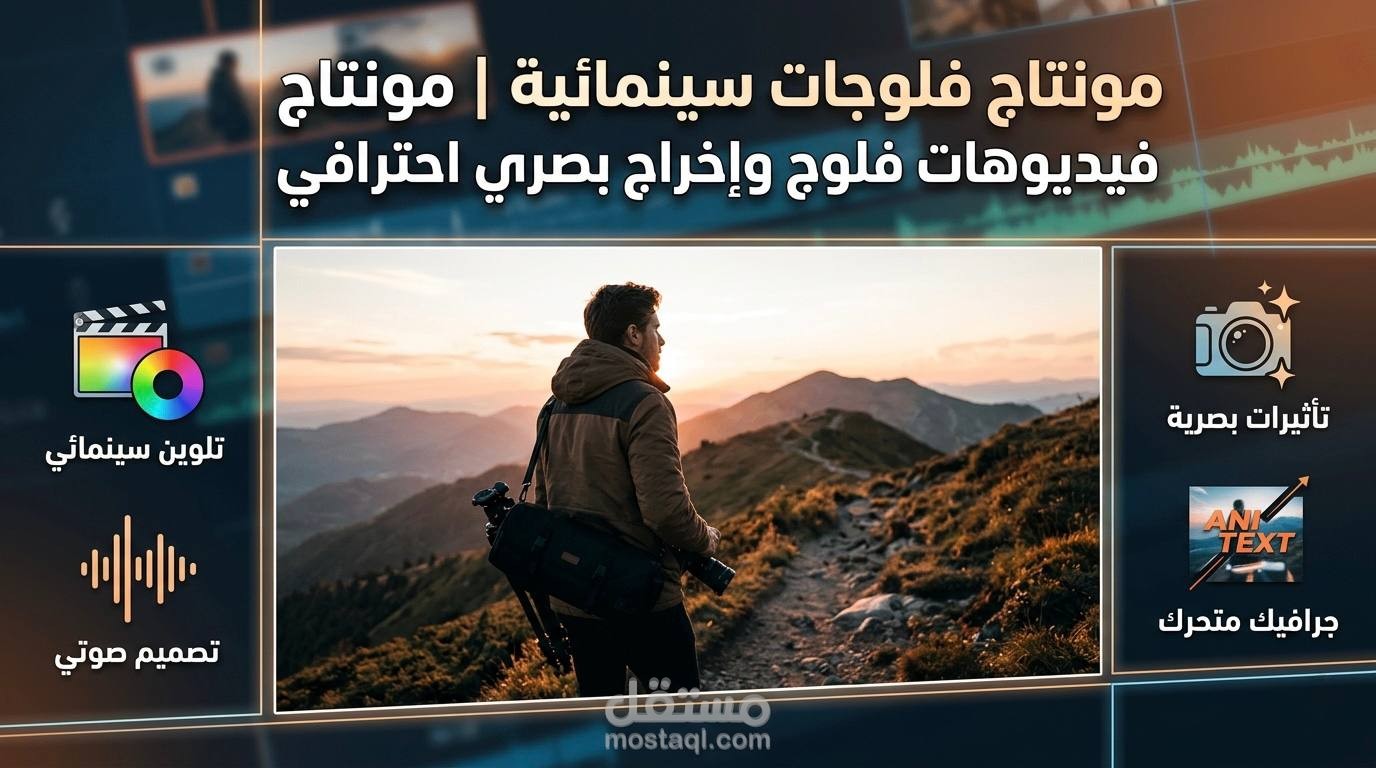مونتاج فلوجات سينمائية باستخدام لقطات احترافية | مونتاج فيديوهات فلوج وإخراج بصري احترافي