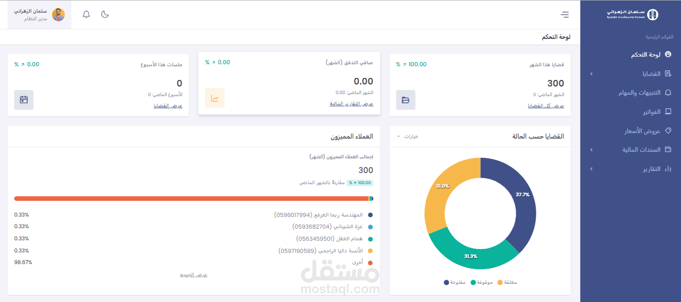 إدارة مكاتب المحاماة إلكترونياً | نظام القضايا والجلسات