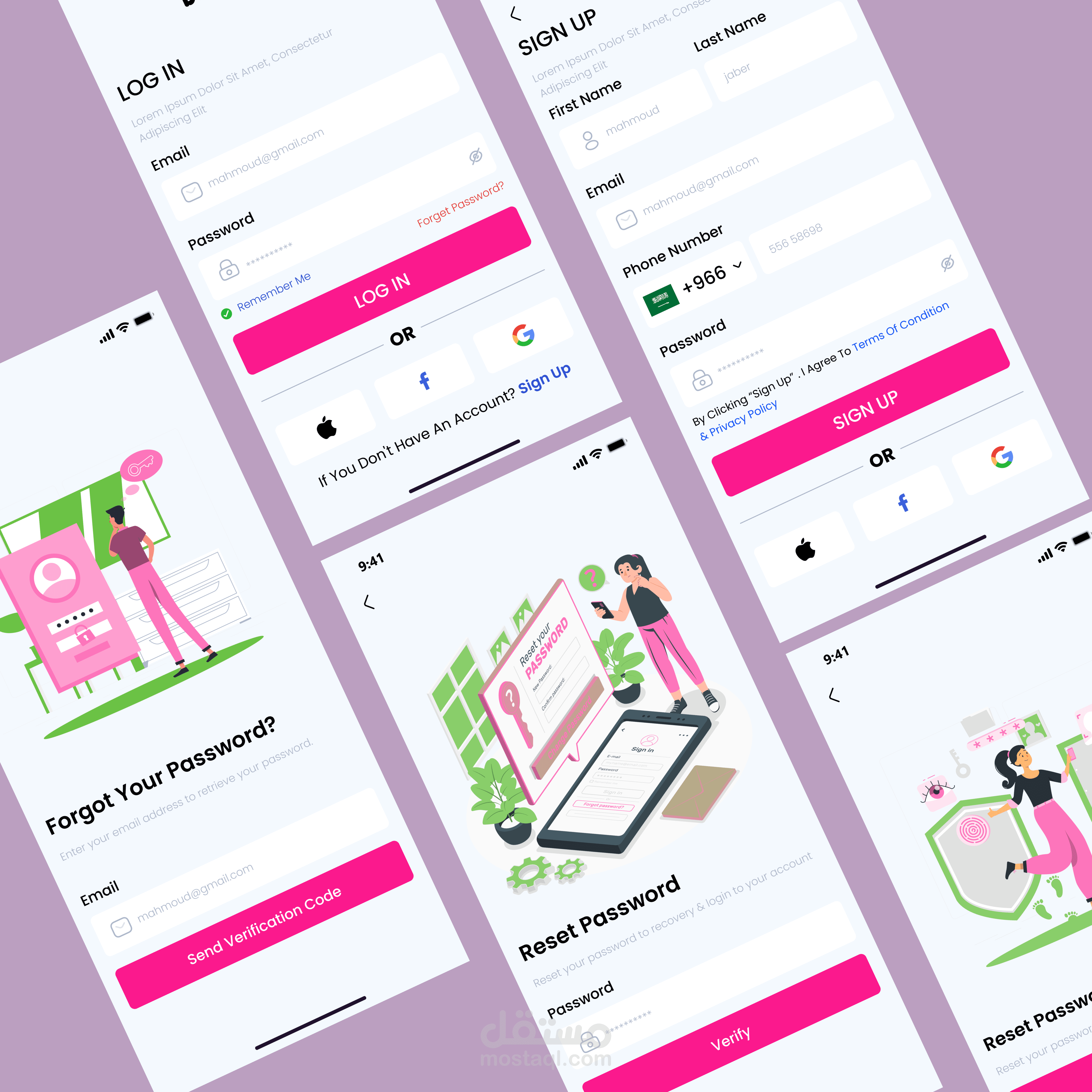 Sign in & Sign up screens