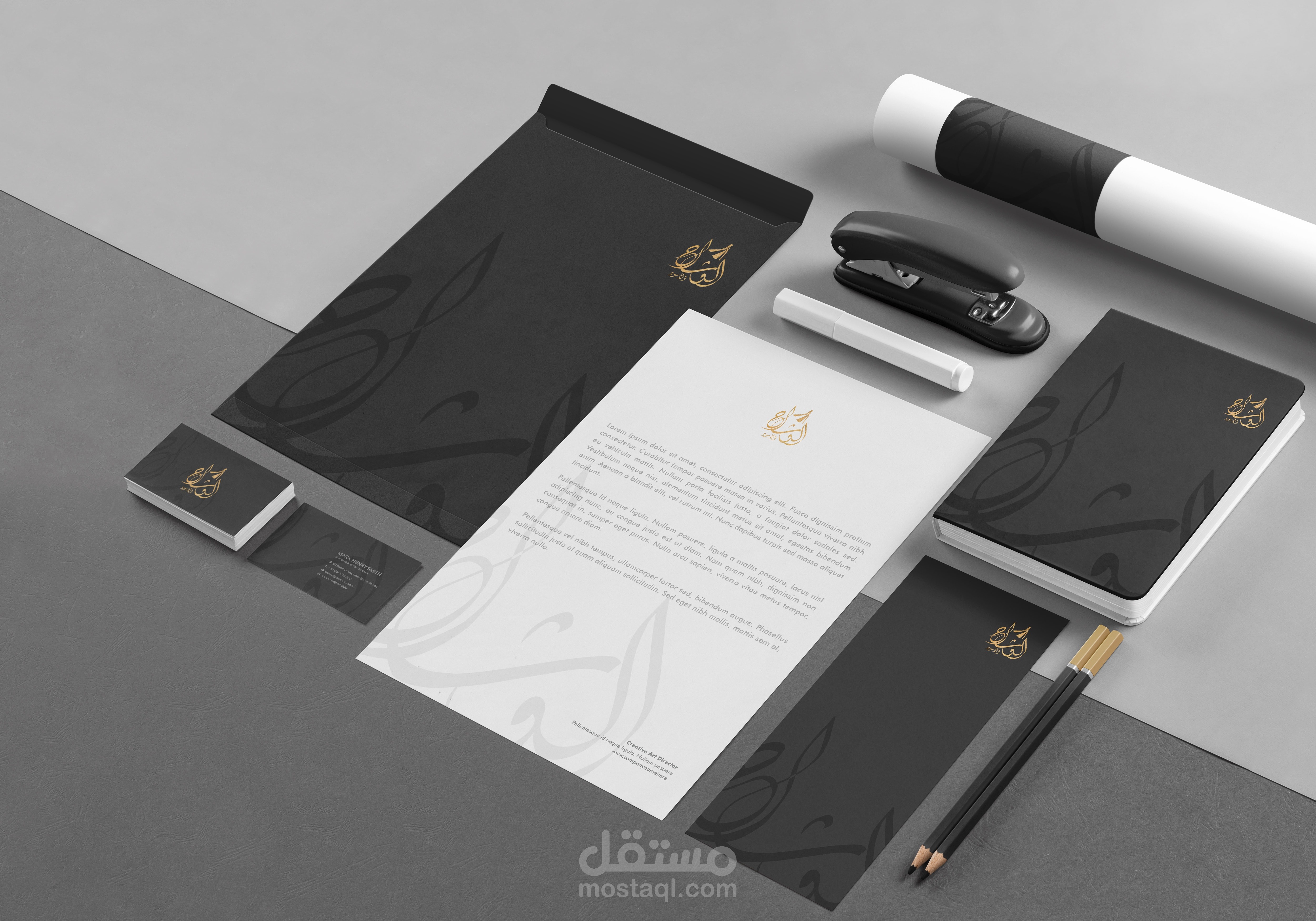 تصميم هوية بصريه ل الوشاح الأسود