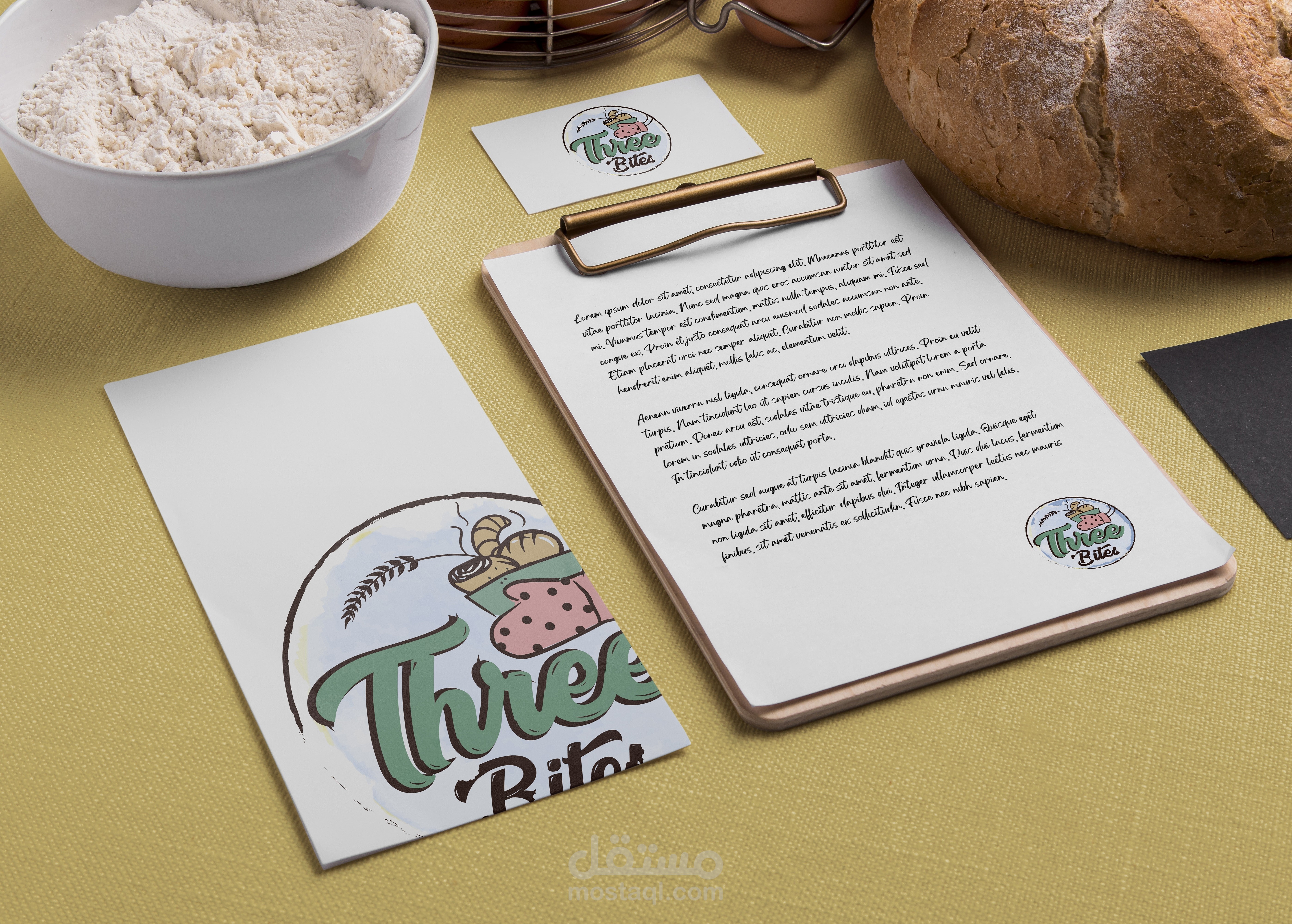 تصميم شعار وهوية three bites