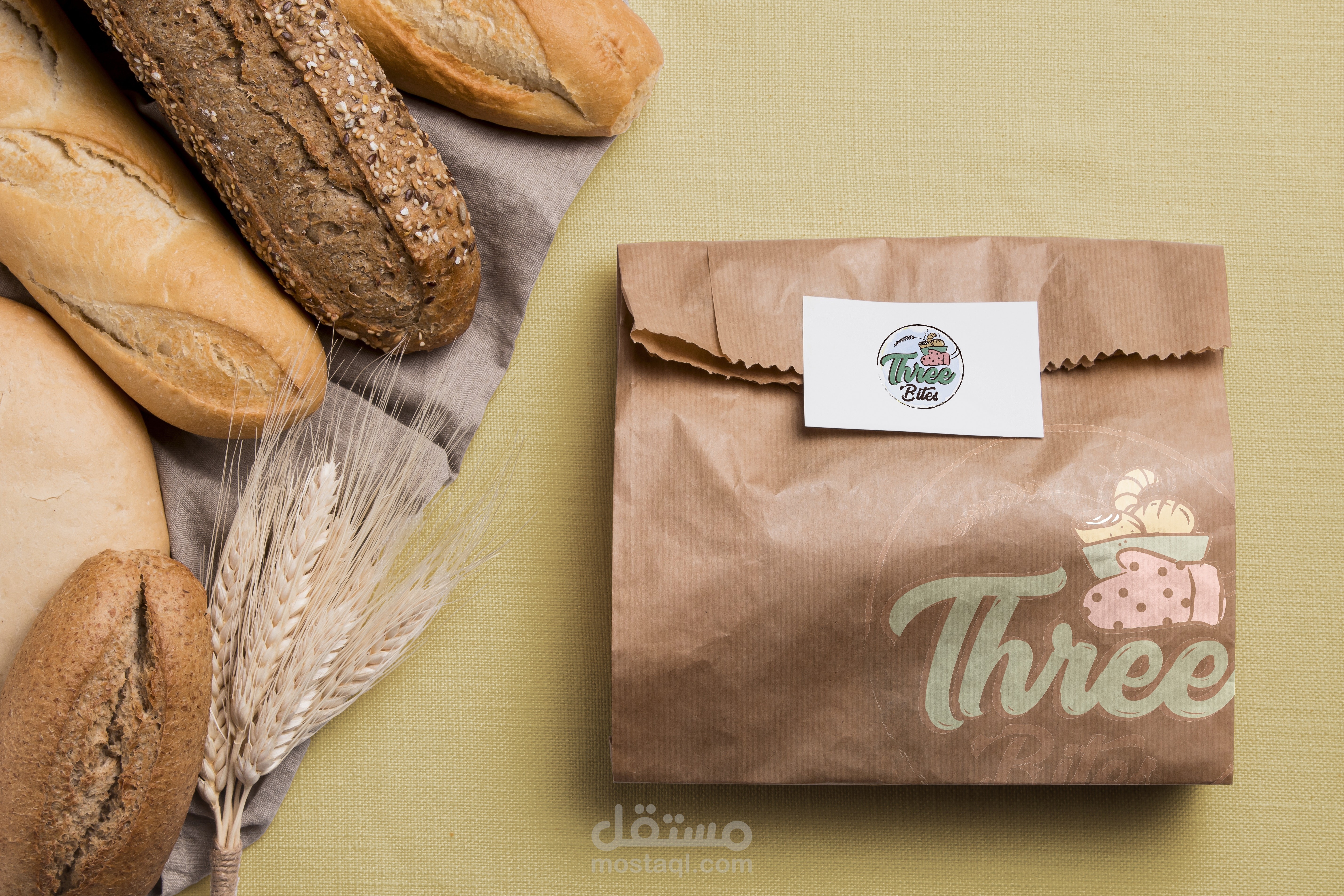 تصميم شعار وهوية three bites
