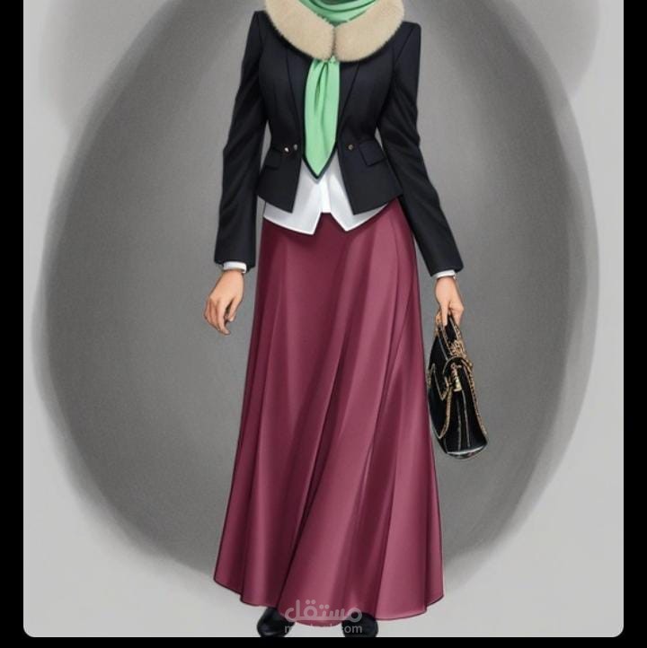 رسم رقمى ل زى فورمال حريمى مناسب للعمل