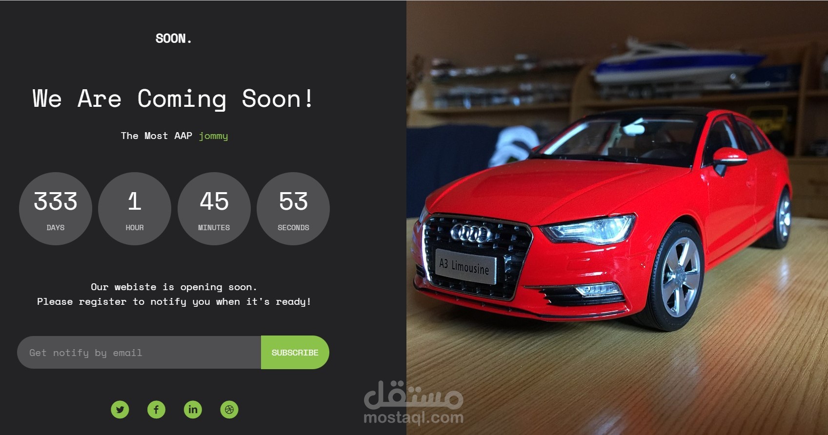 تطويرصفحة هبوط لمنتج + عداد زمنى