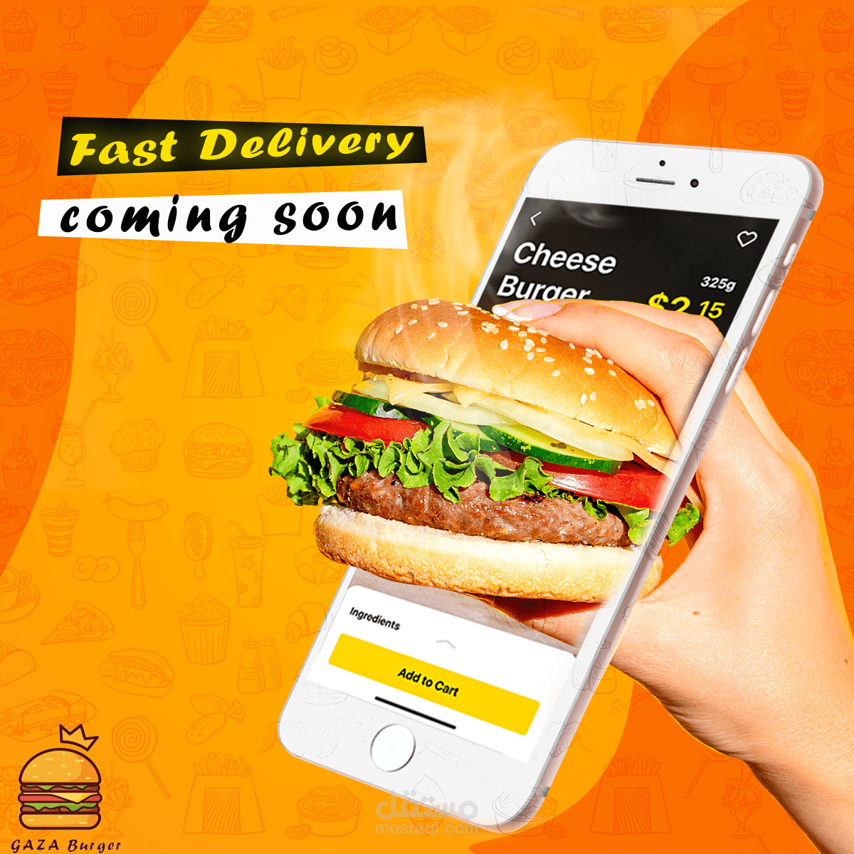 اعلان ديلفري لمطعم وجبات سريعة