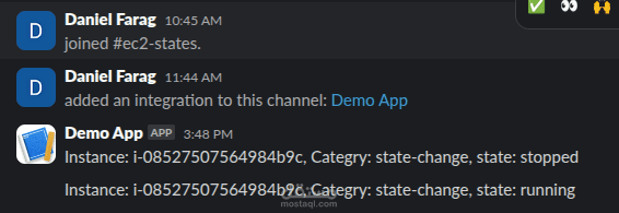 مُراقبة تغيُّرات حالة EC2 باستخدام Lambda وتكامل Slack