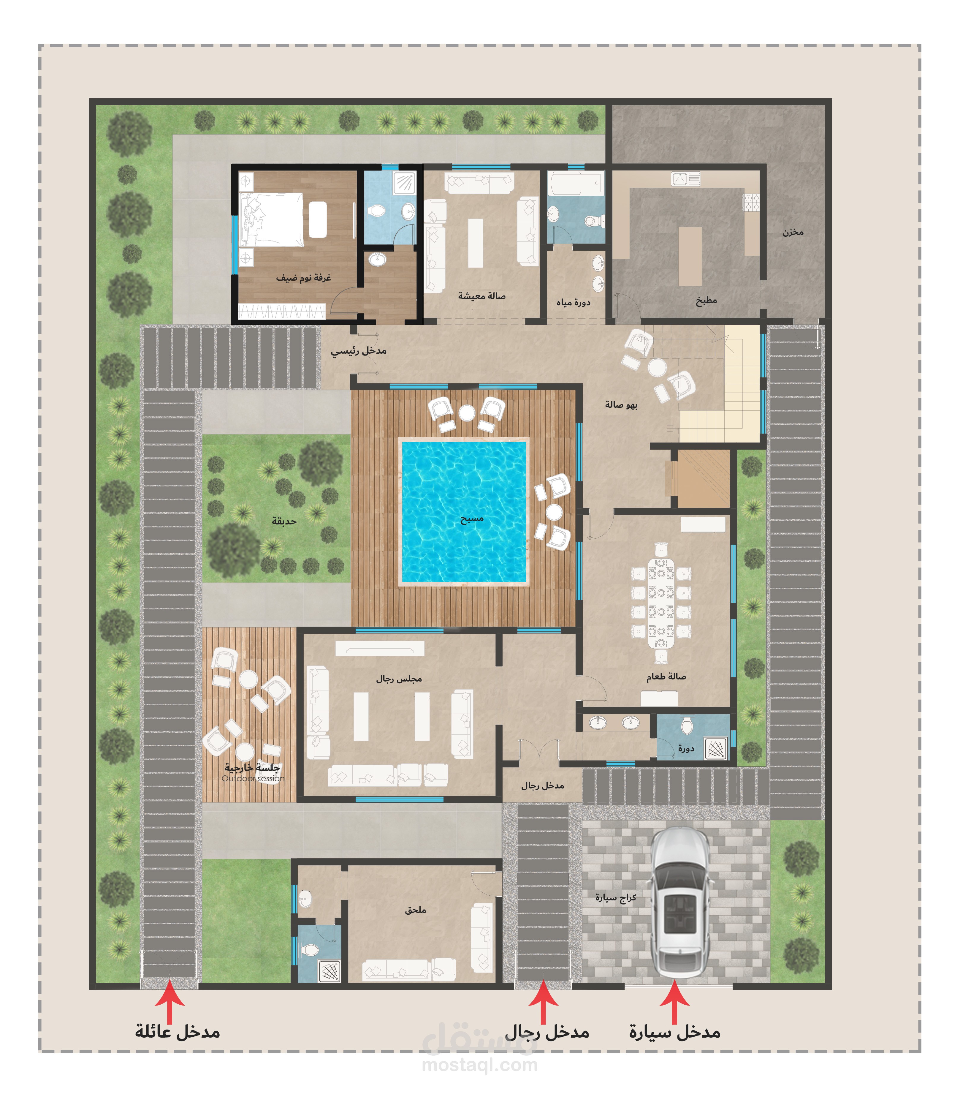تصميم مخطط فيلا - السعودية