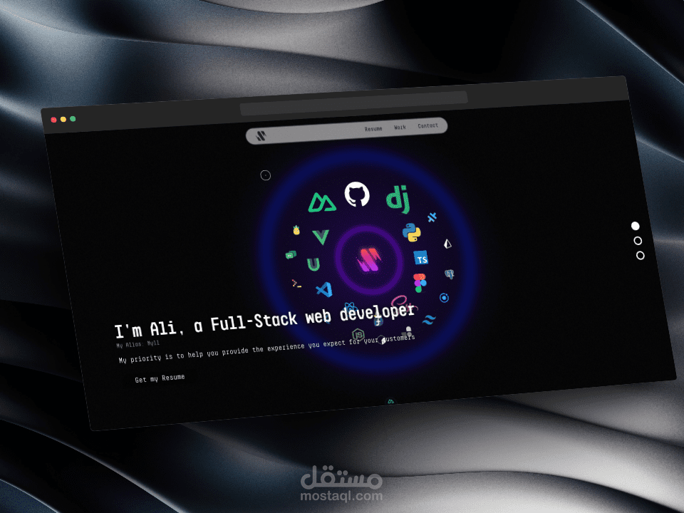 موقع بورتفوليو مع تقنية Nuxt 3, Vue 3