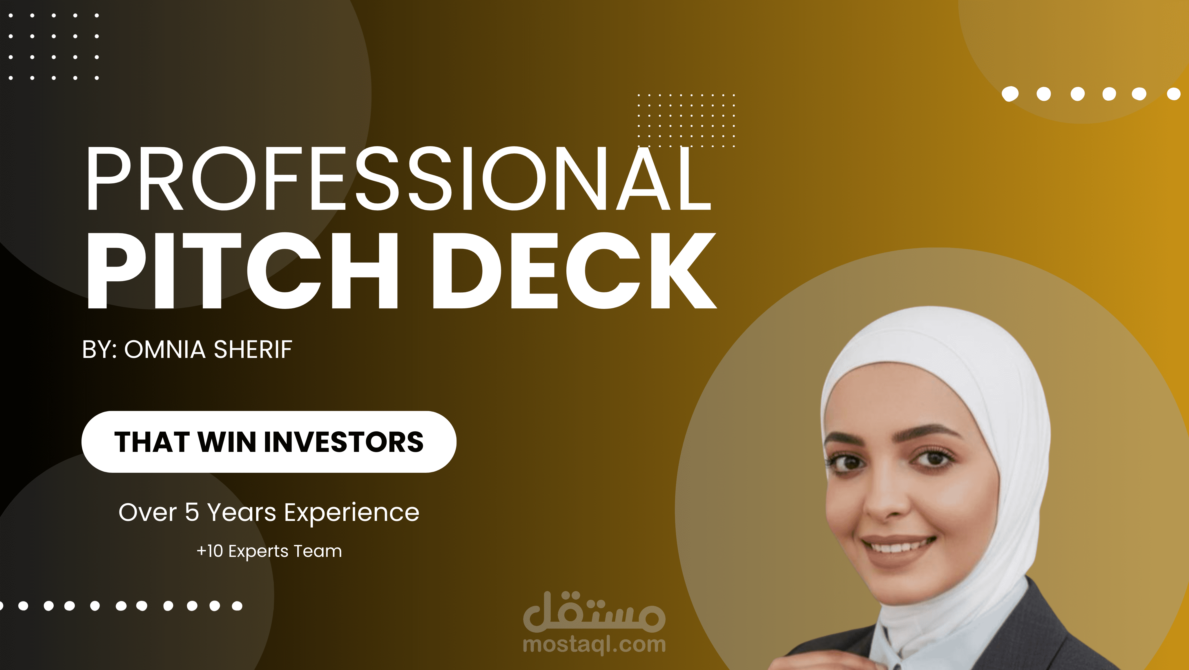 تصميم وعمل Pitch deck للعرض على المستثمريين لأكثر من 50 شركة