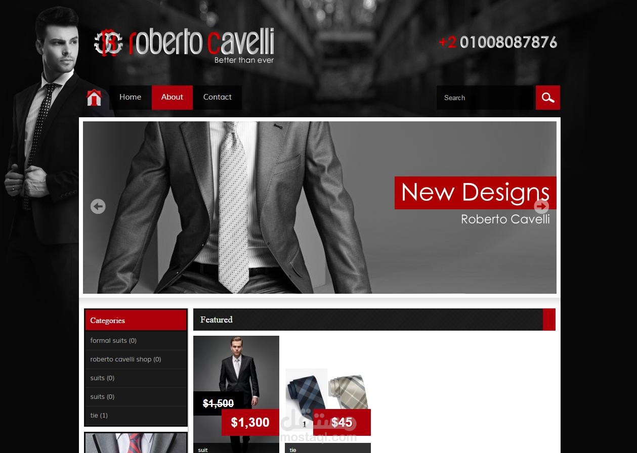 تصميم واستضافة متجر roberto-cavelli