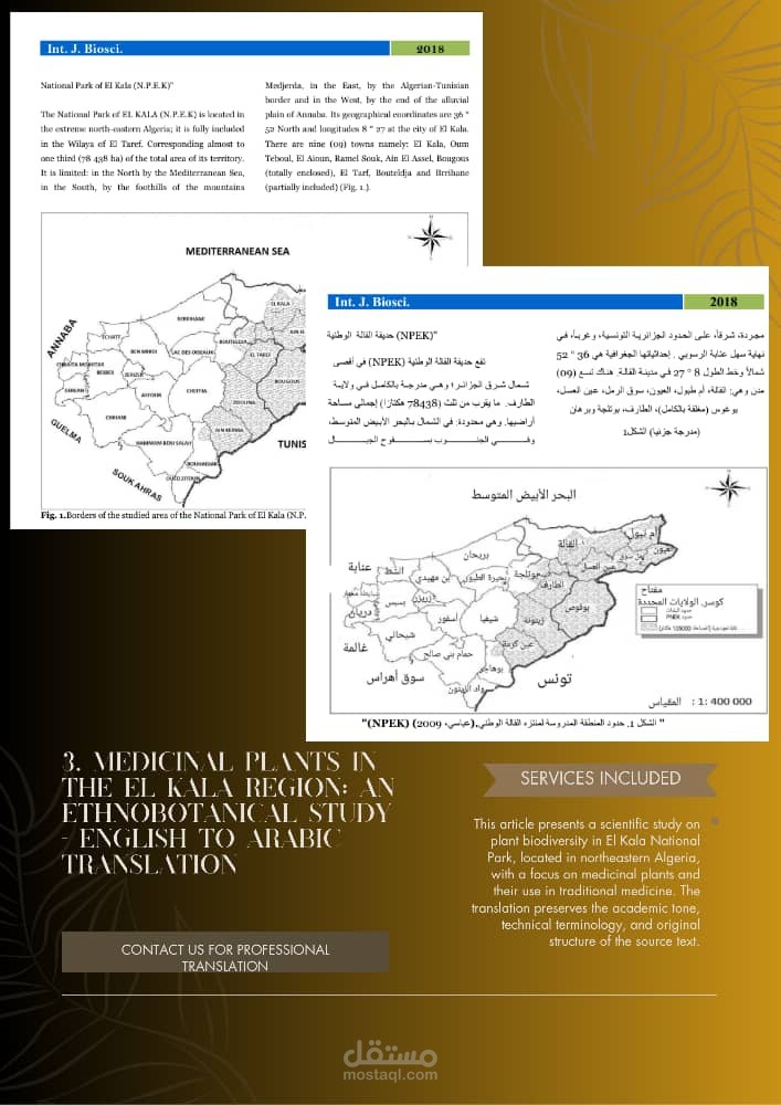 3. النباتات الطبية والتنوع البيولوجي في الجزائر – ترجمة بحث علمي 4.