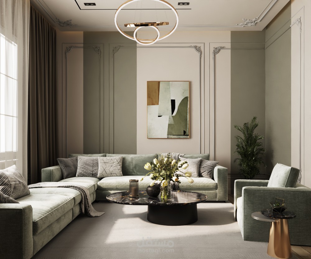 تصميم داخلي لغرفة معيشة 3dmax