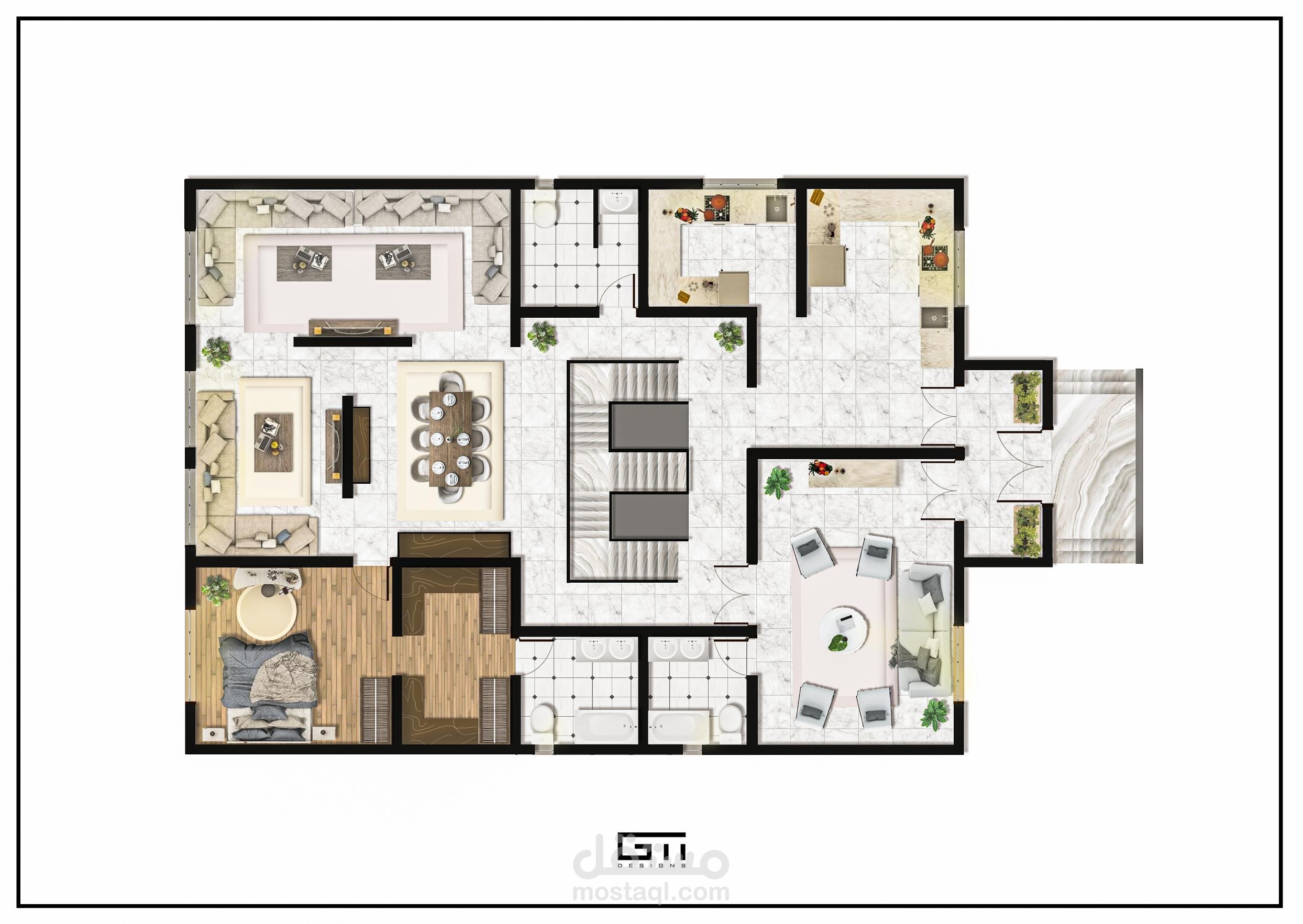 اظهار معمارى لمخططات بناء سكنى بالسعودية
