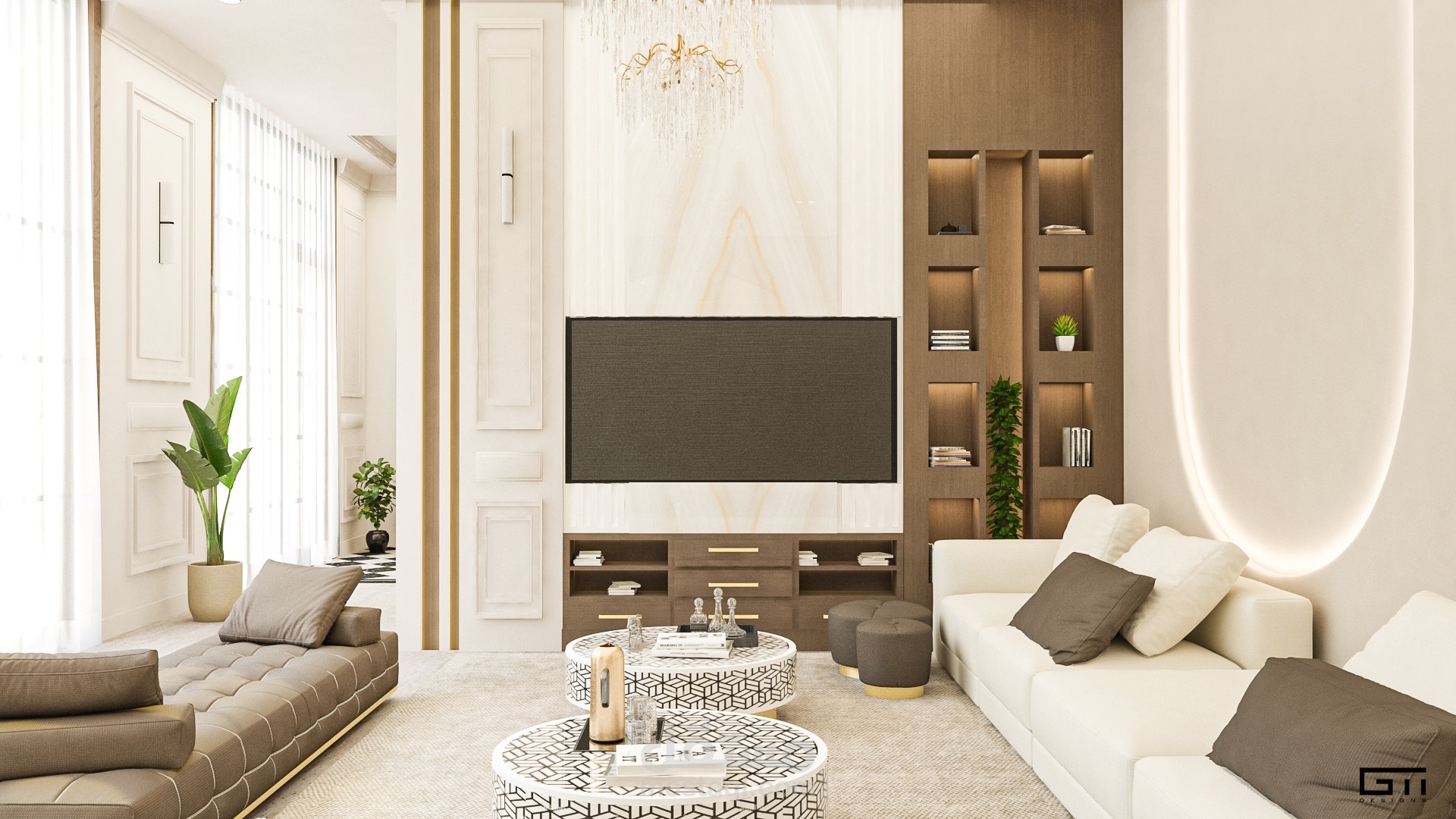 تصميم داخلى لفيلا سكنية بالسعودية