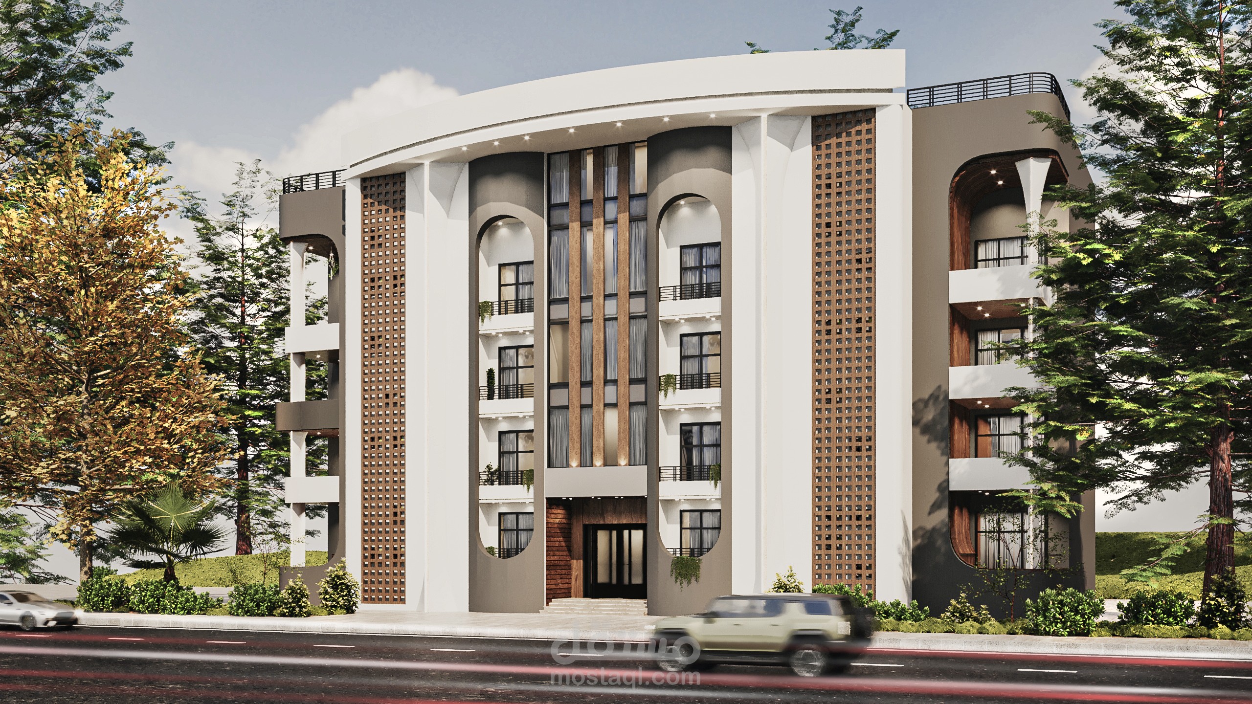 تصميم واجهه عمارة سكنية