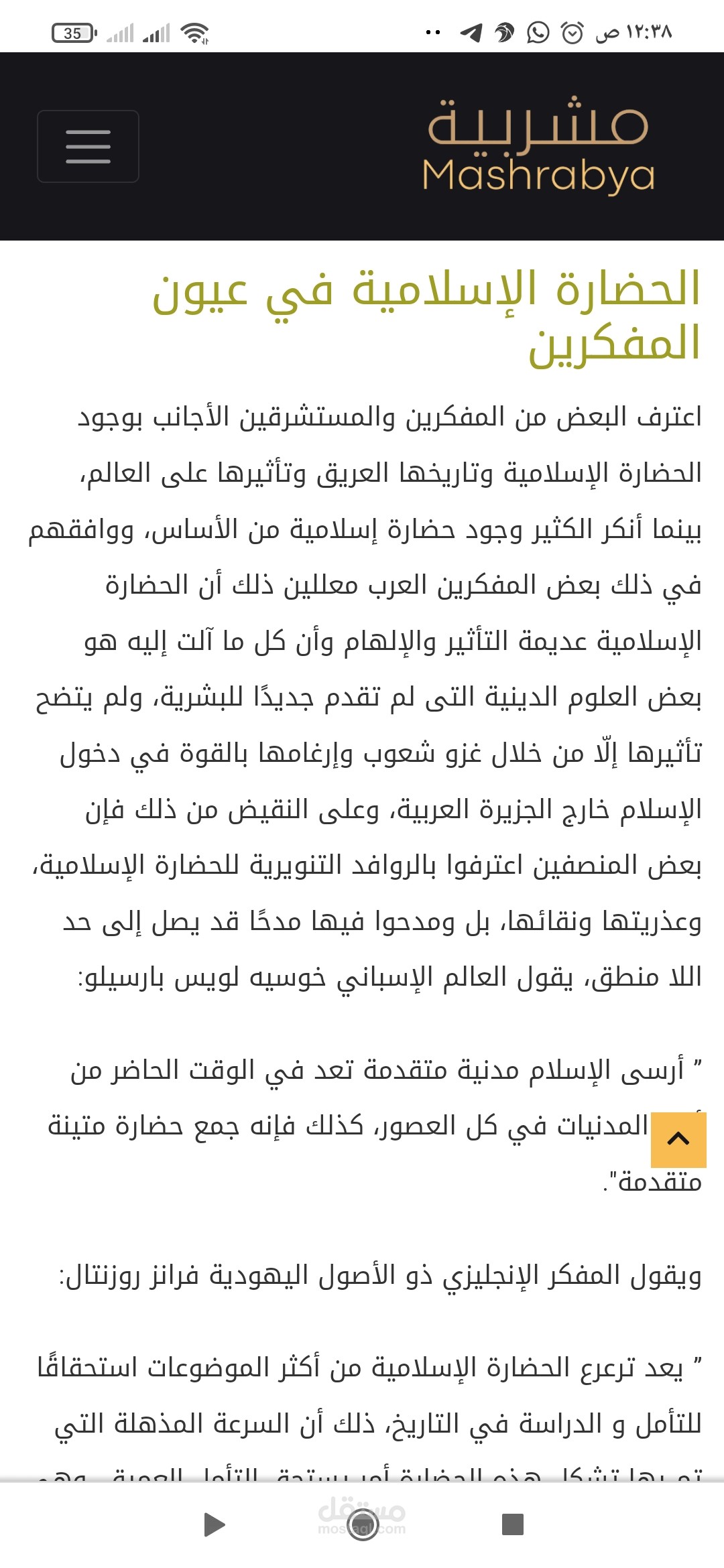 الحضاره الاسلاميه في عيون المفكرين