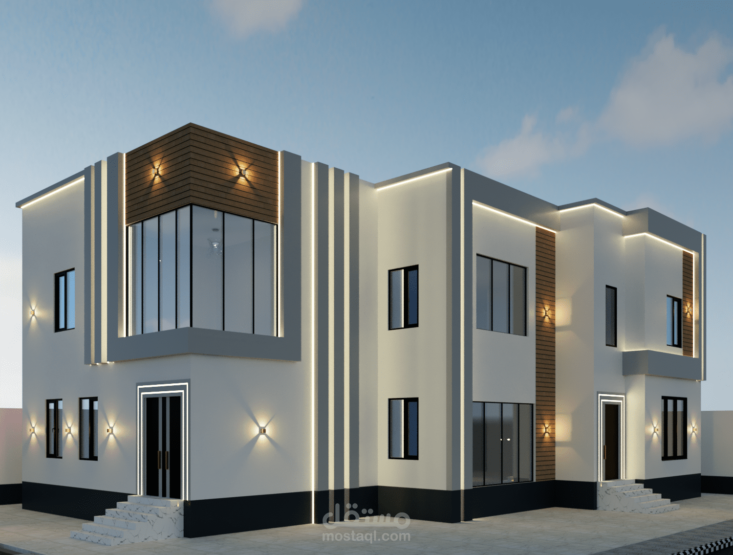 تصميم واجهتين مودرن لفلة دورين للأخ محمد الرشيدي