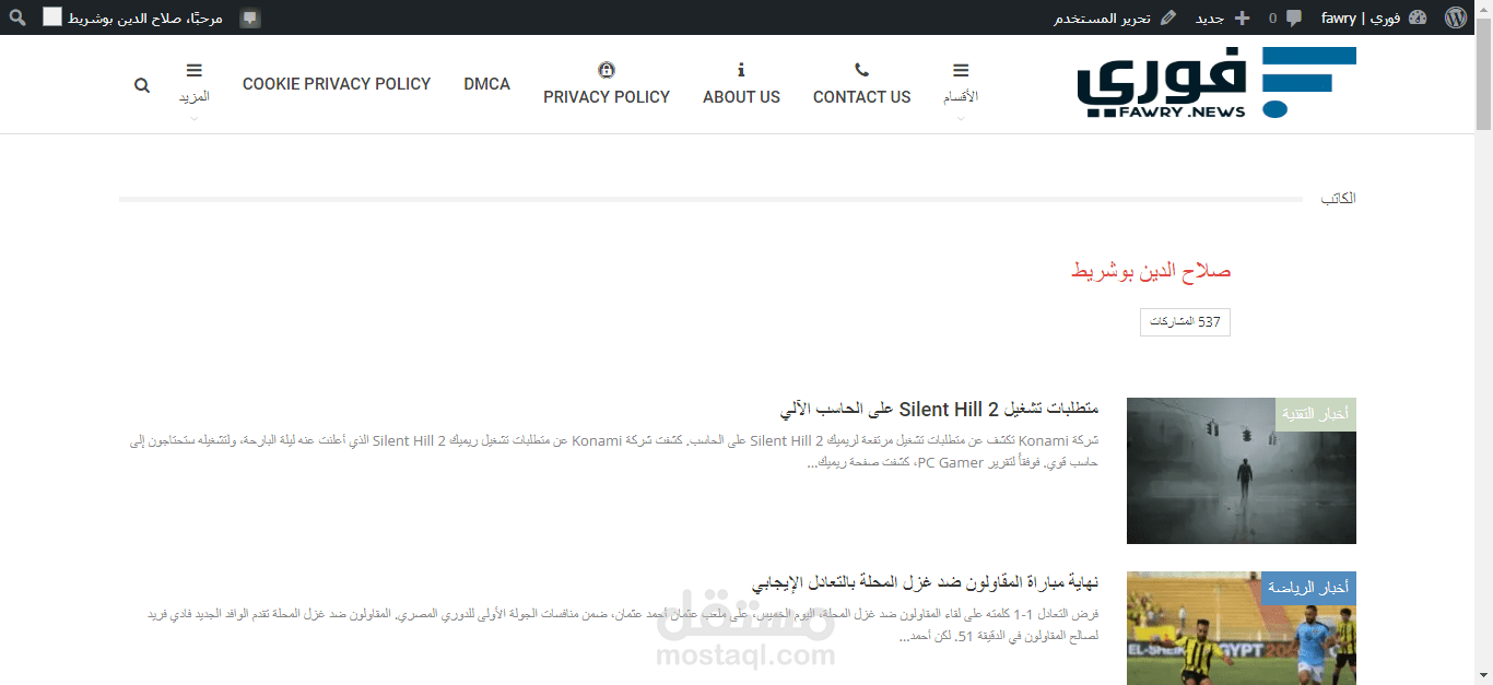 إدخال بيانات + صياغة مقالات و أخبار