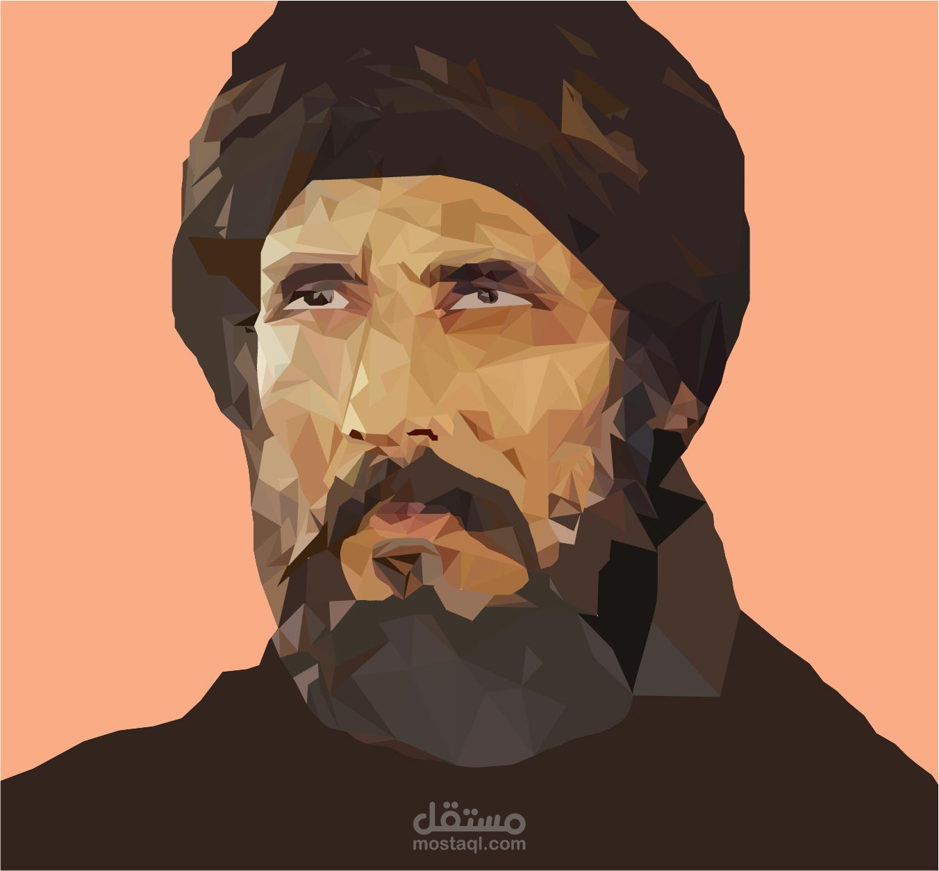 low poly art  ووحدة من الزخارف العربية