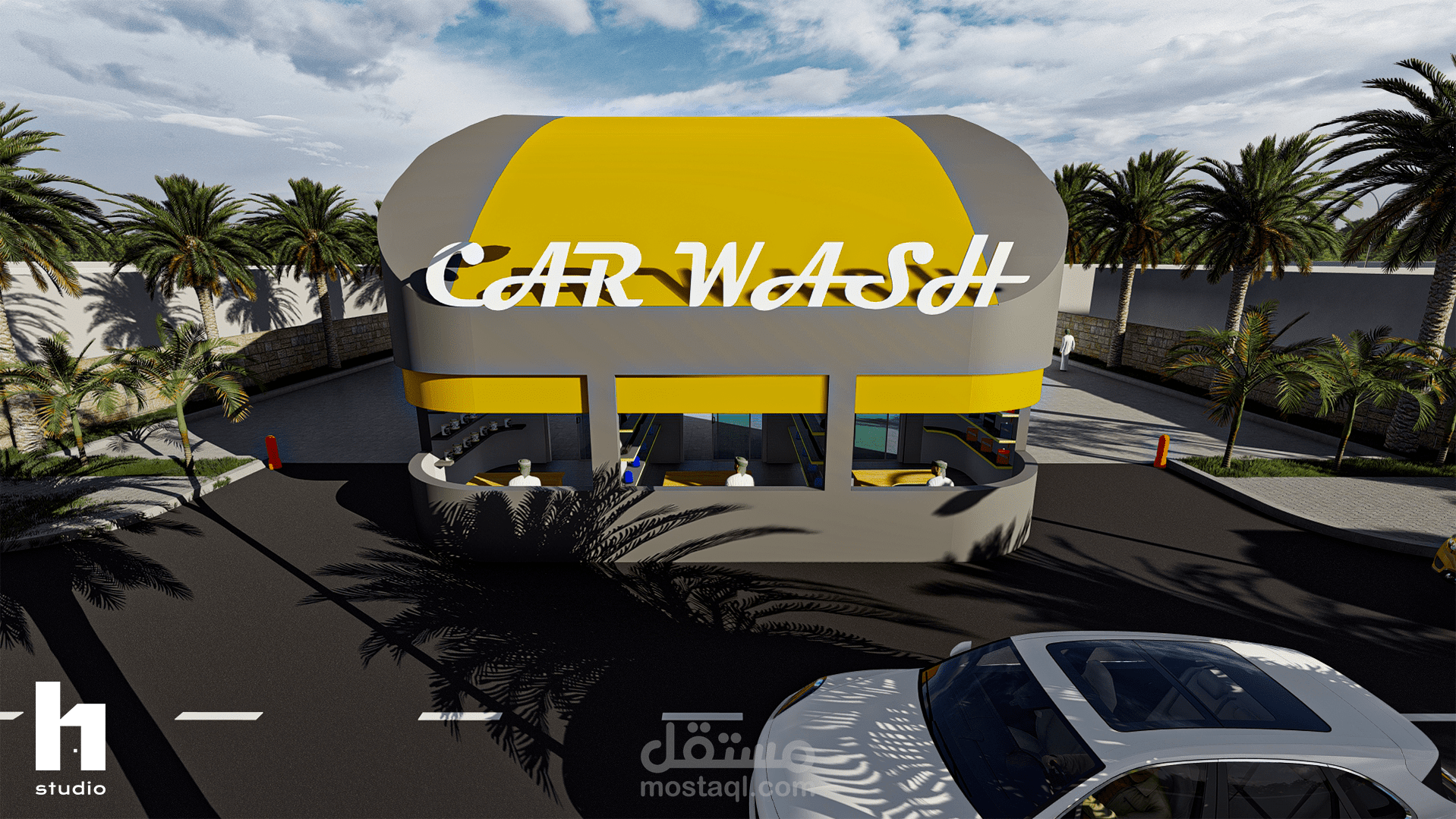 تصميم محطة غسيل سيارات