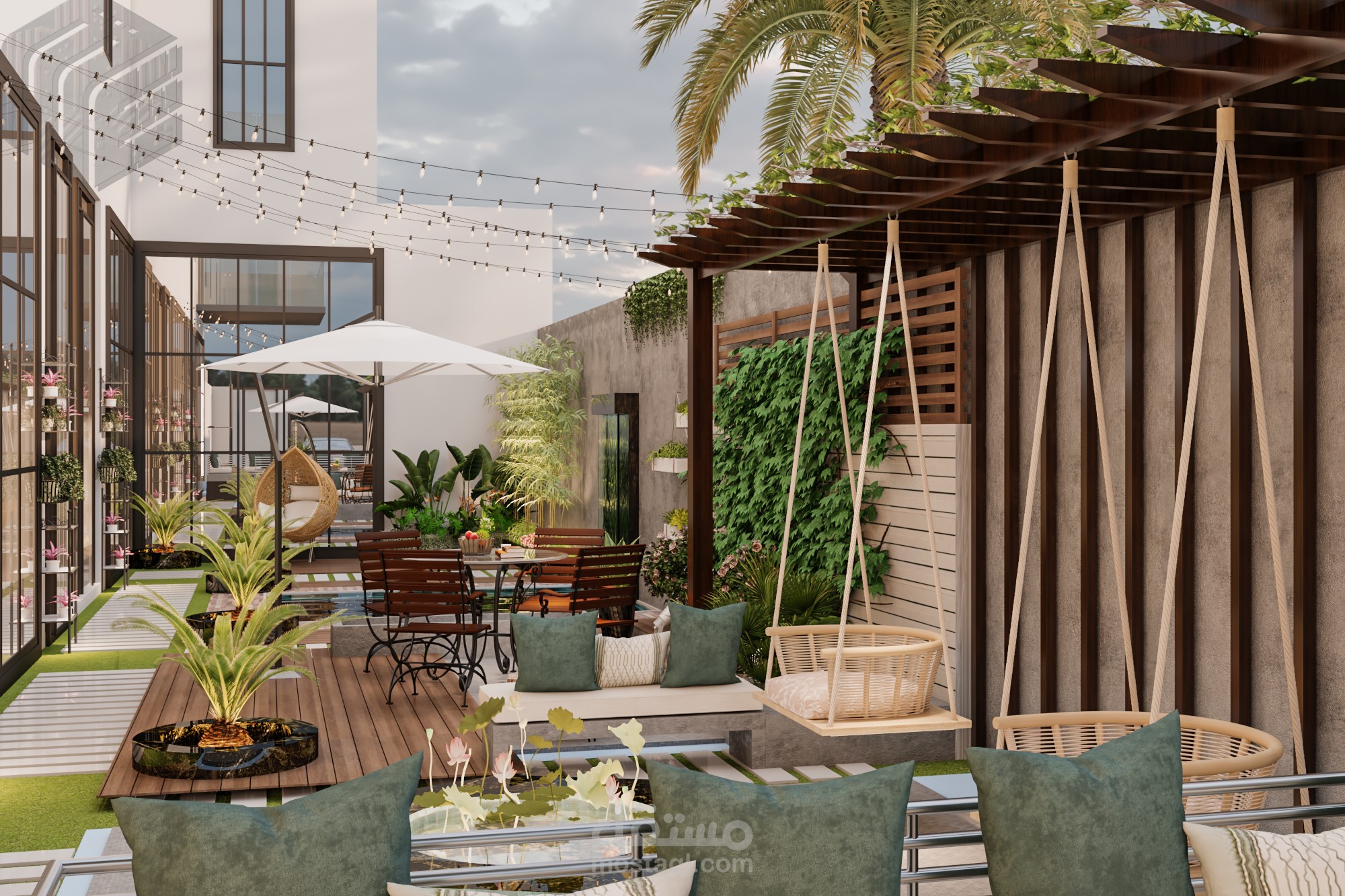 فيلا مع حديقه خاصه بالسعوديه