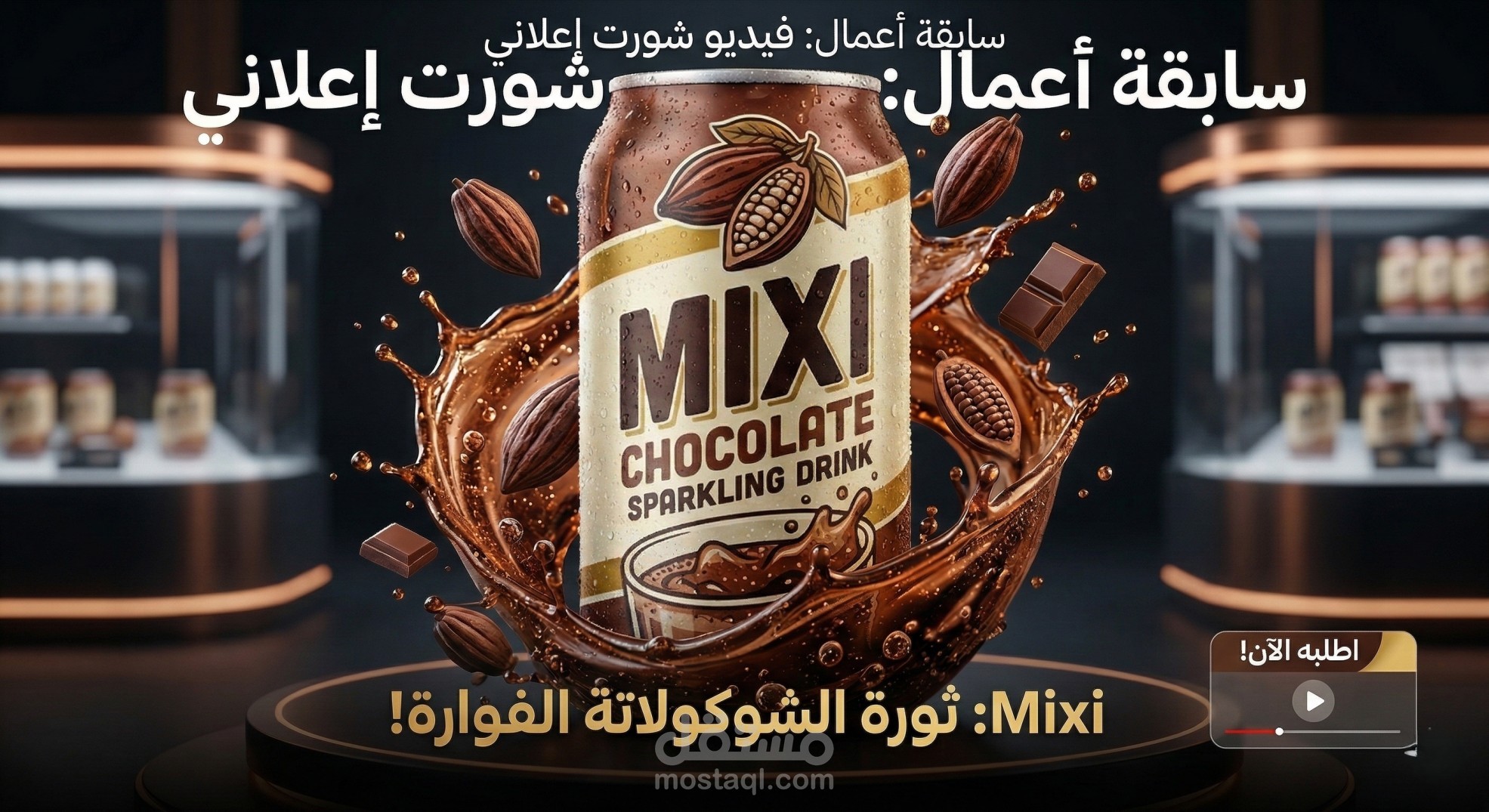 تصميم فيديو إعلاني مبتكر لمشروب الشوكولاتة "Mixi"