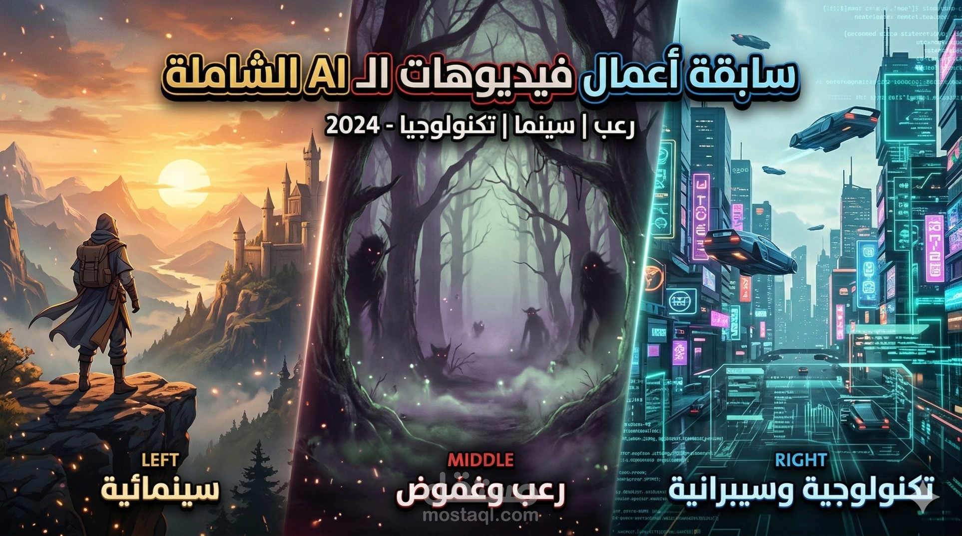 إنتاج فيديوهات سينمائية، رعب، وتكنولوجية بالذكاء الاصطناعي